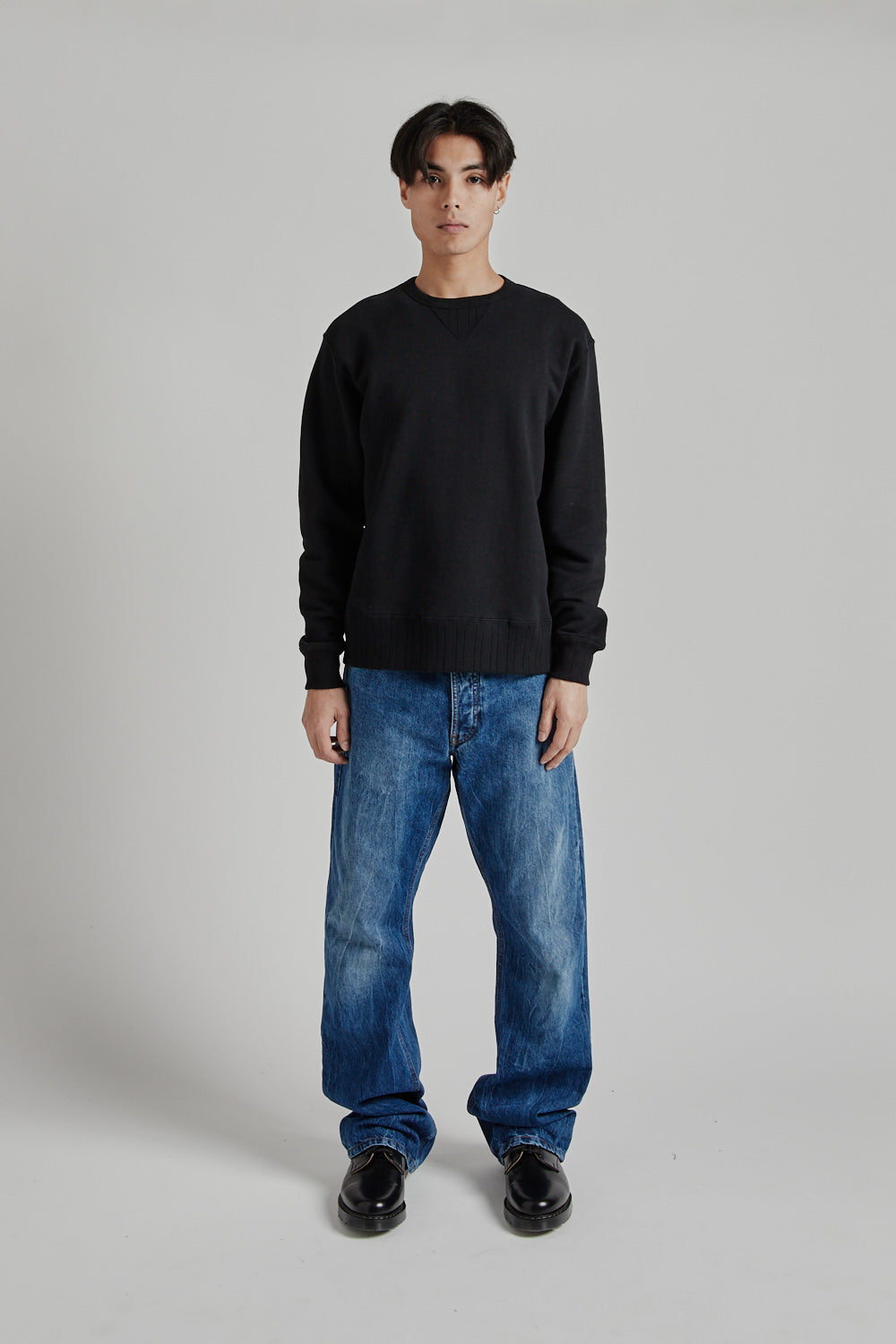 Velva Sheen Loopwheeler Crew Sweat Black 1