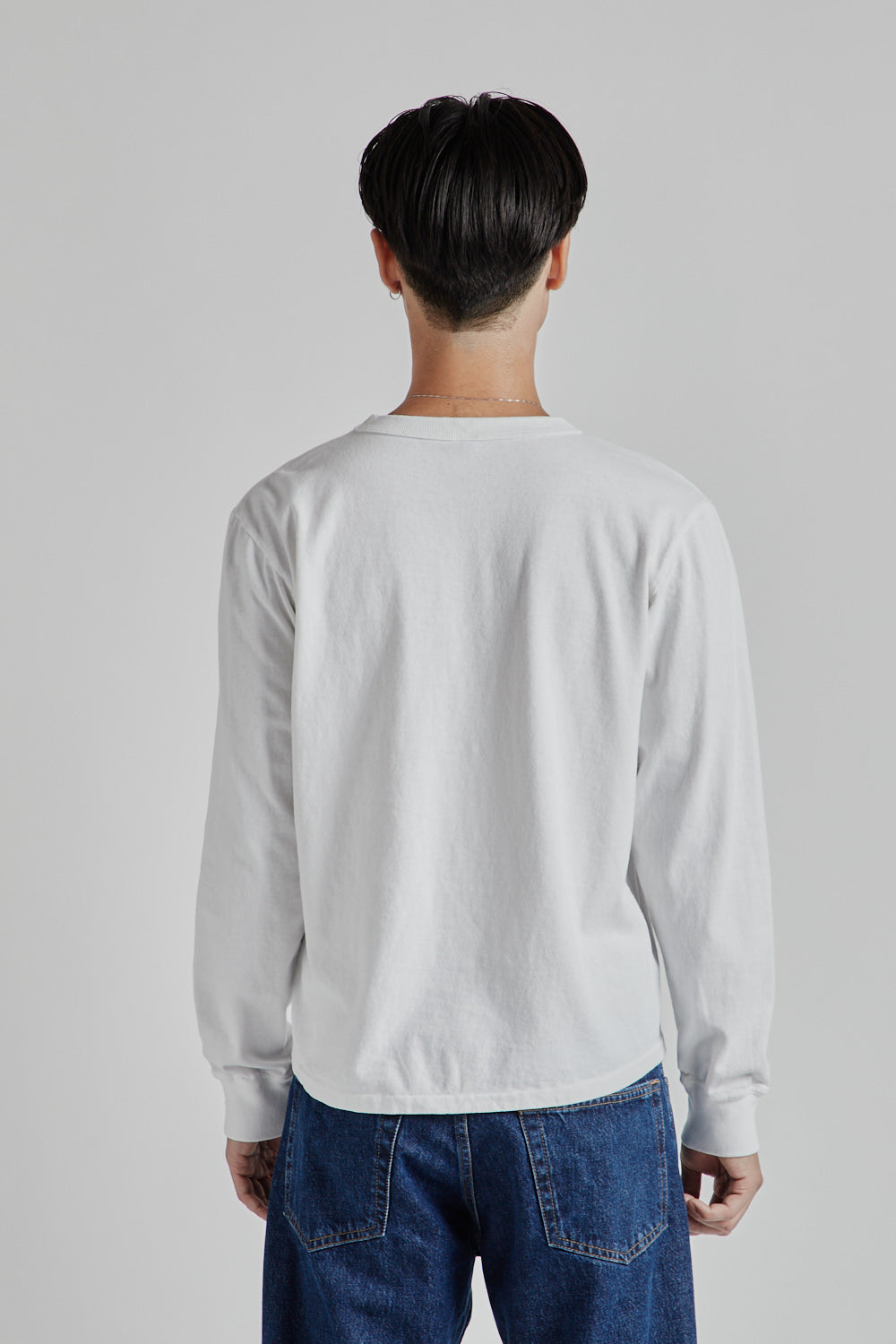 Velva Sheen Pigment Dyed Long Sleeve Pocket Tee White 5