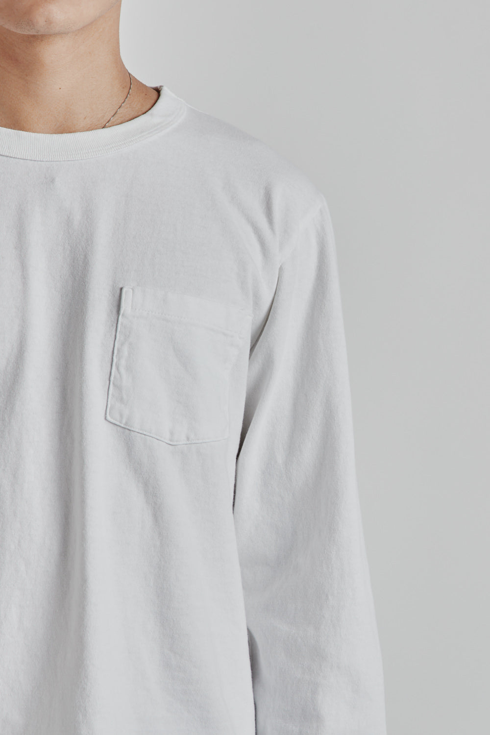 Velva Sheen Pigment Dyed Long Sleeve Pocket Tee White 7