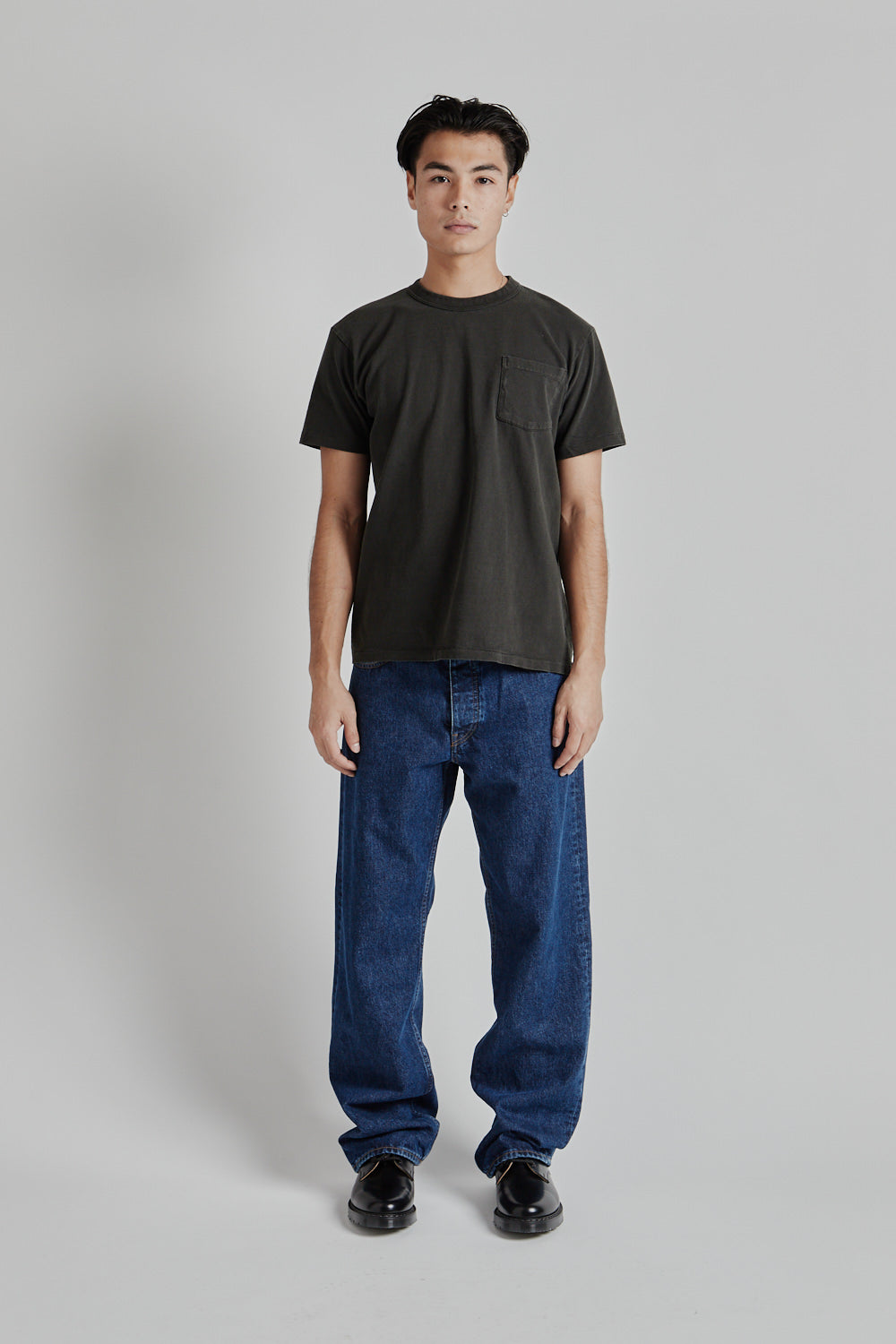 Velva Sheen Pigment Dyed Pocket Tee Black 1