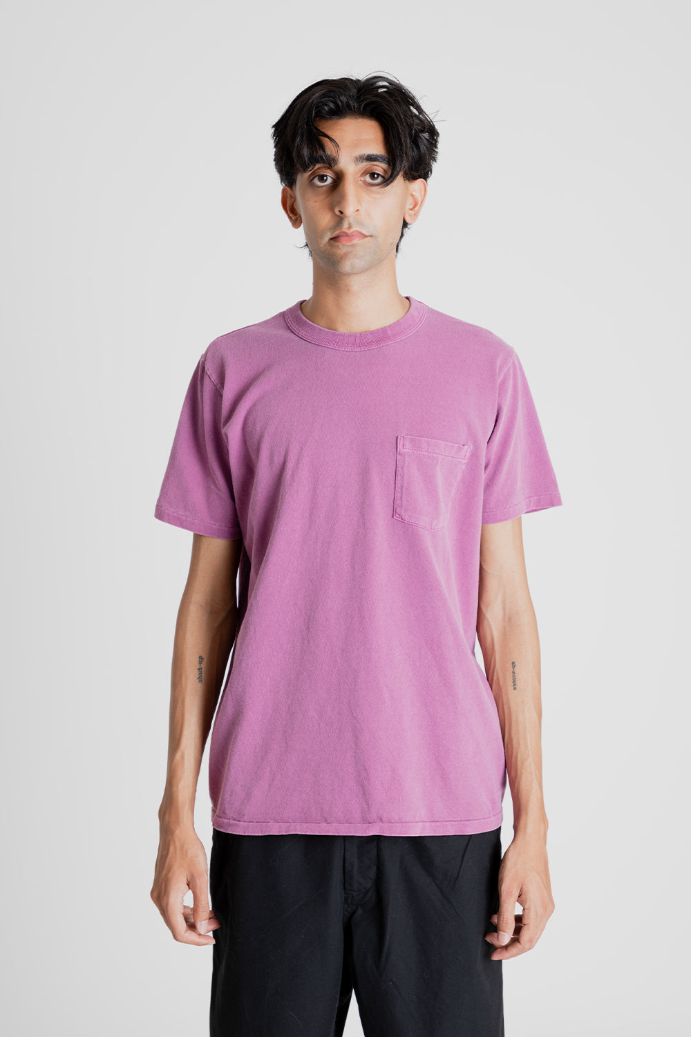 Velva Sheen Pigment Dyed Pocket Tee in Plum