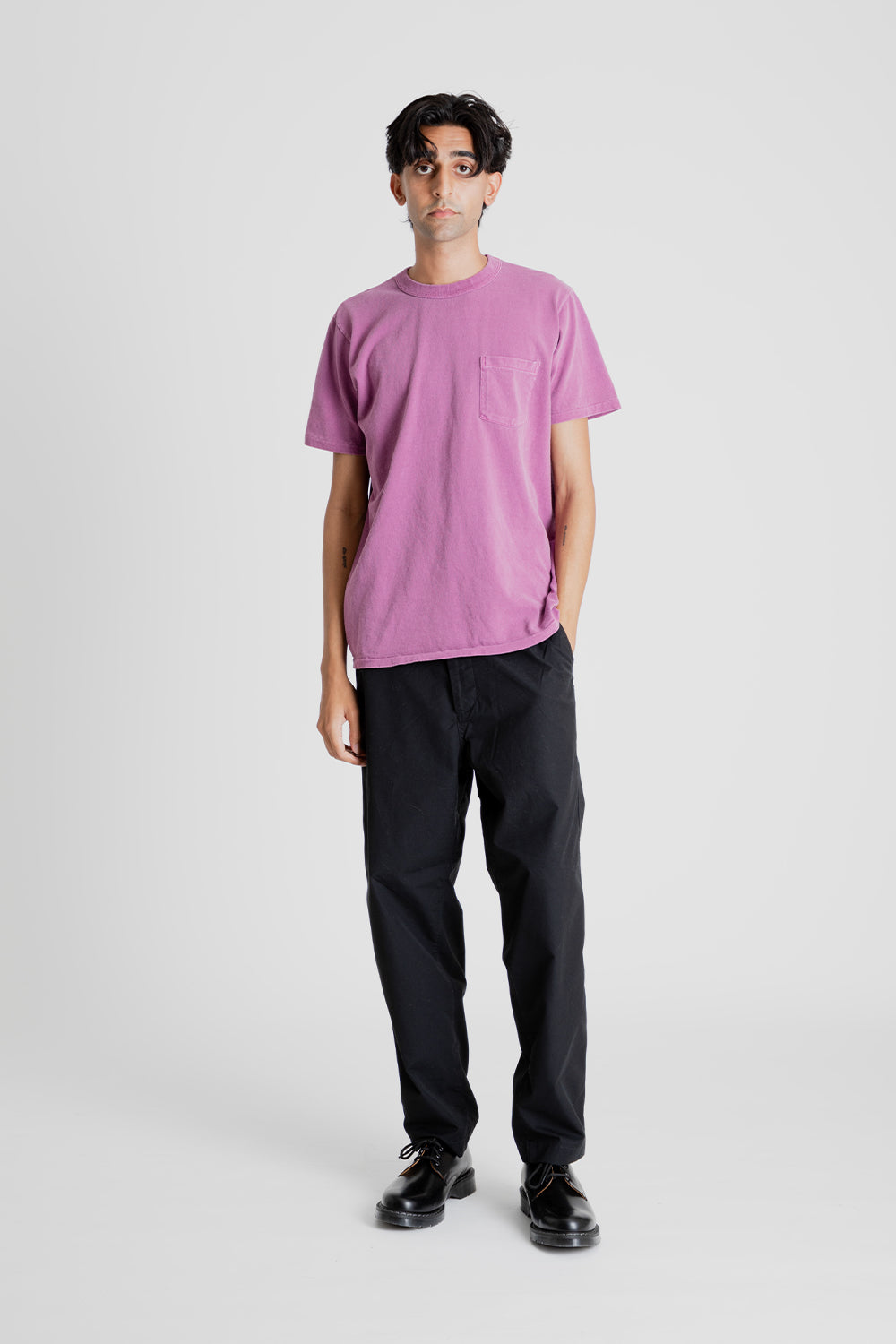 Velva Sheen Pigment Dyed Pocket Tee in Plum