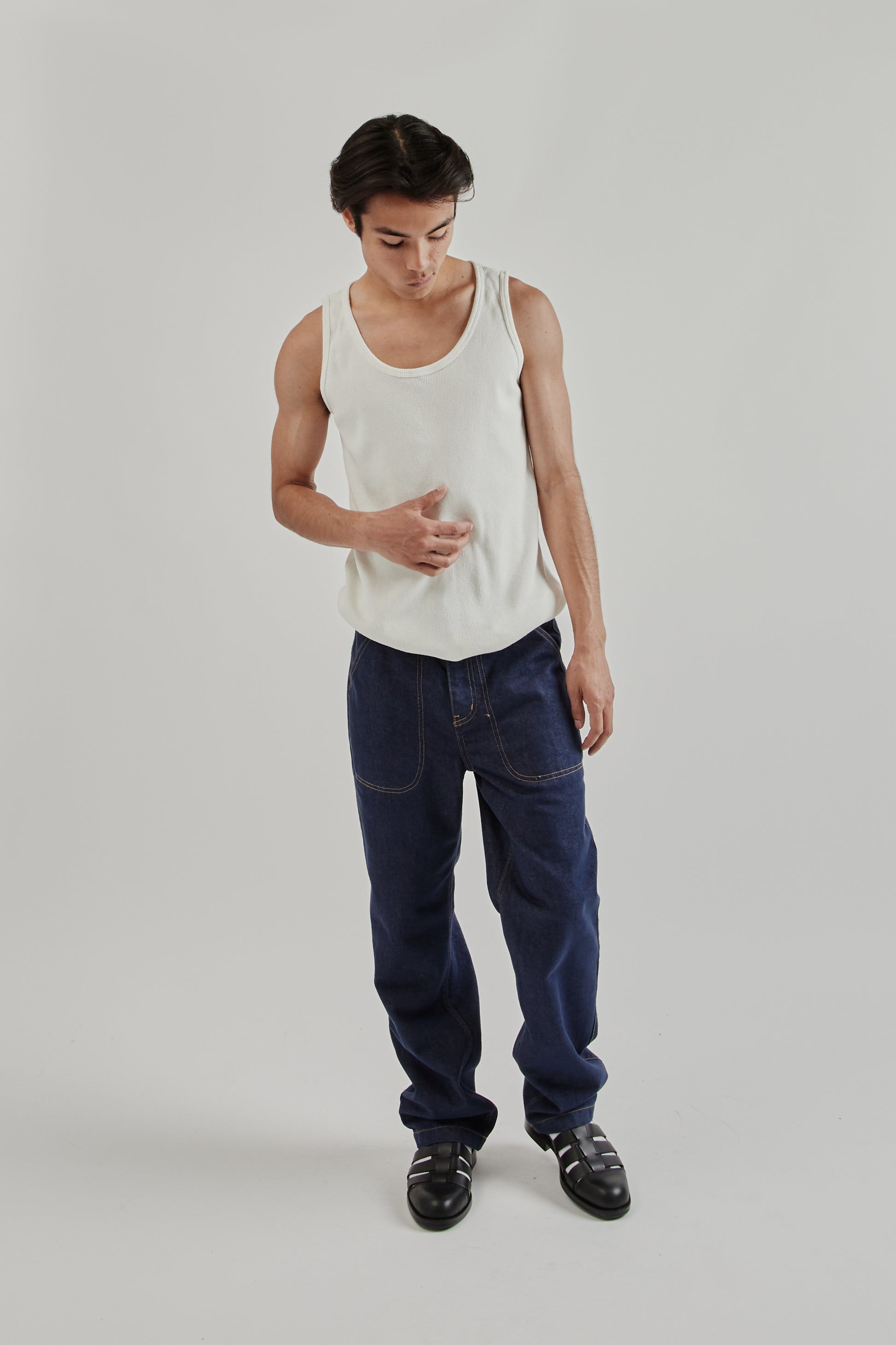 Velva Sheen SS25 Pack Rib Tank Top Navy 17