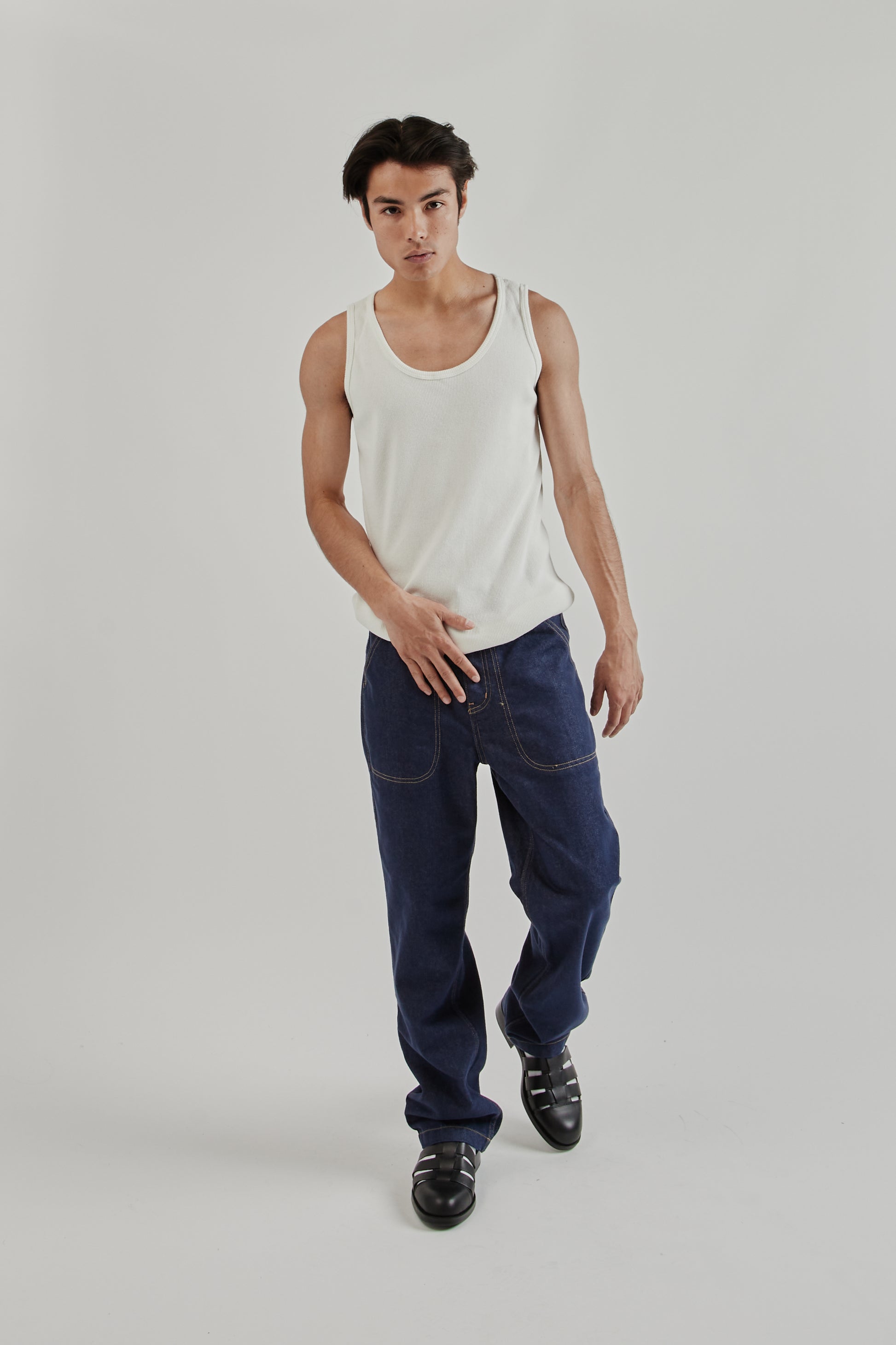 Velva Sheen SS25 Pack Rib Tank Top Navy 18