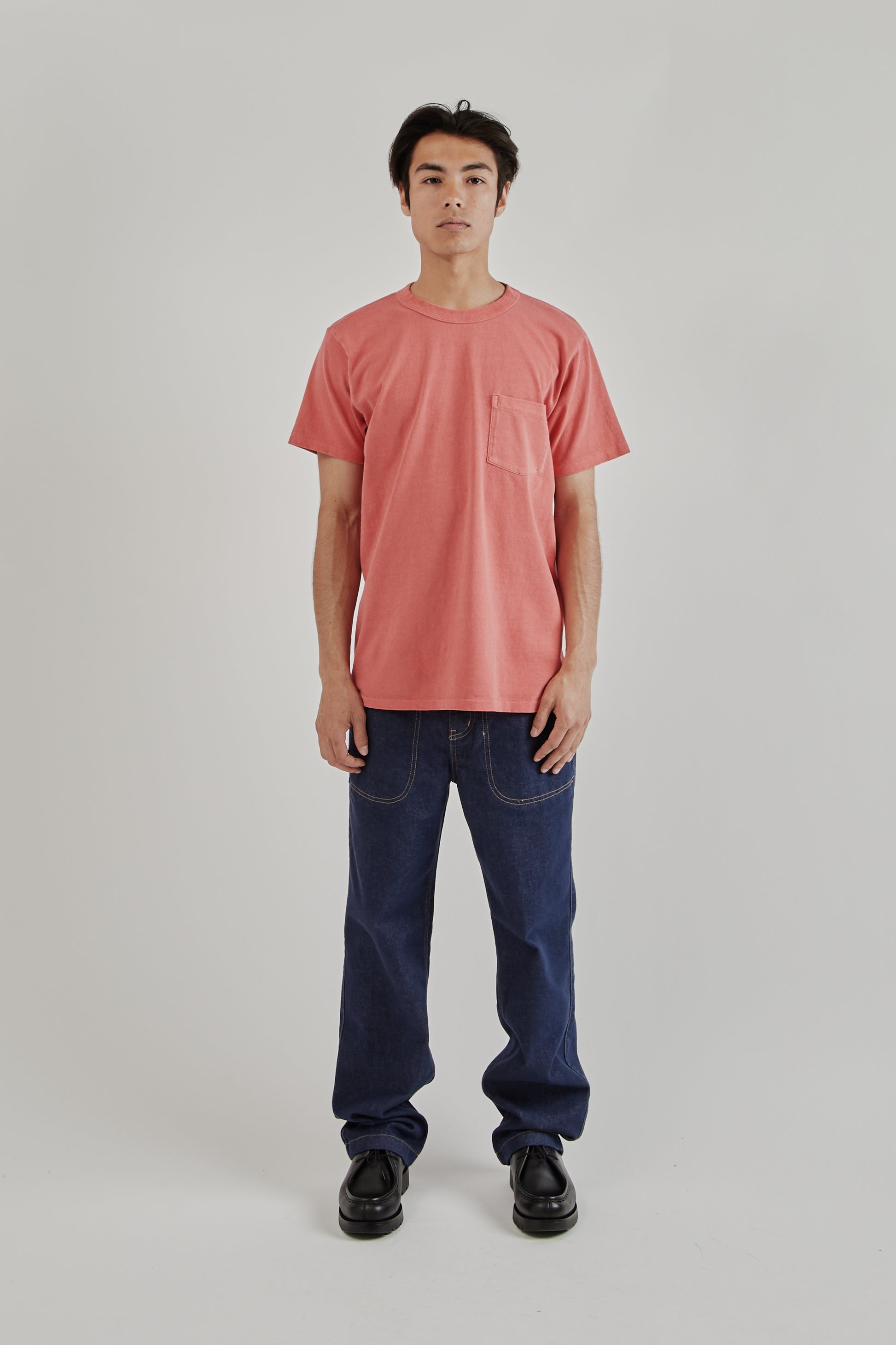 Velva Sheen SS25 Pigment Dyed Pocket Tee Phoenix Red 1