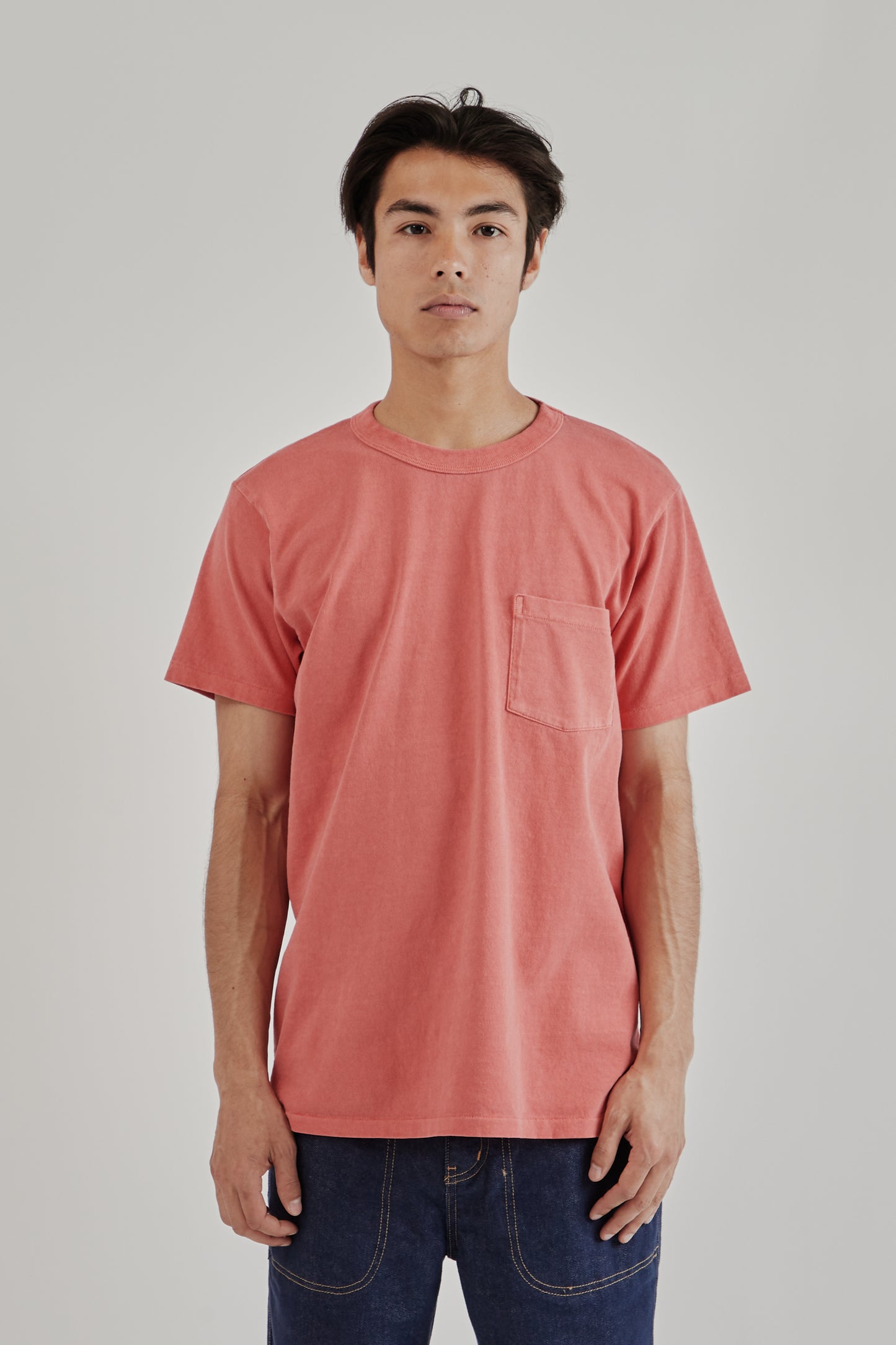 Velva Sheen SS25 Pigment Dyed Pocket Tee Phoenix Red 2