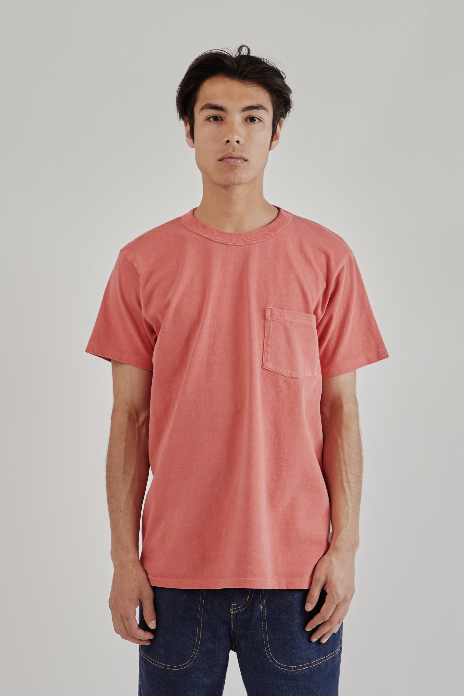 Velva Sheen SS25 Pigment Dyed Pocket Tee Phoenix Red 2