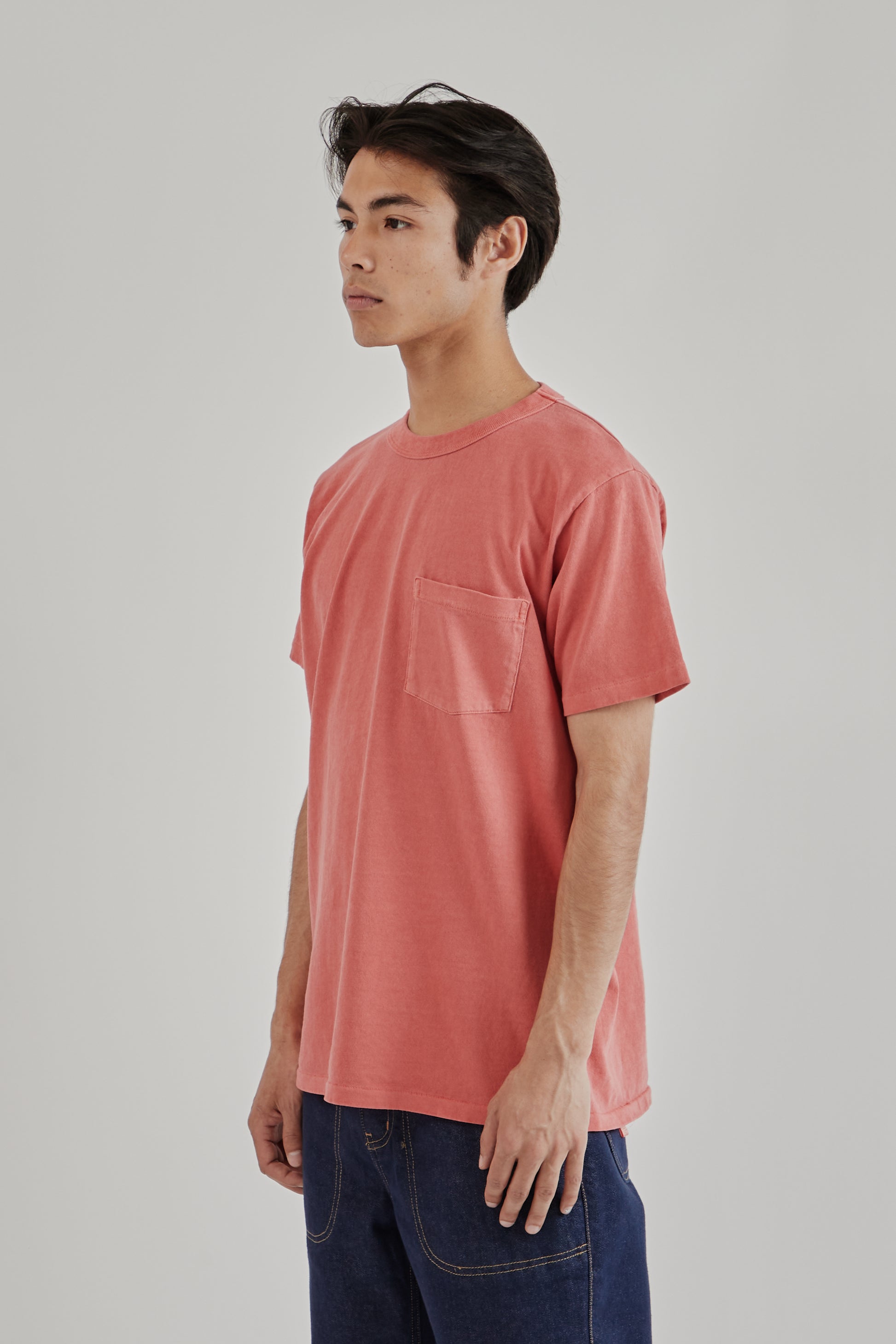 Velva Sheen SS25 Pigment Dyed Pocket Tee Phoenix Red 3