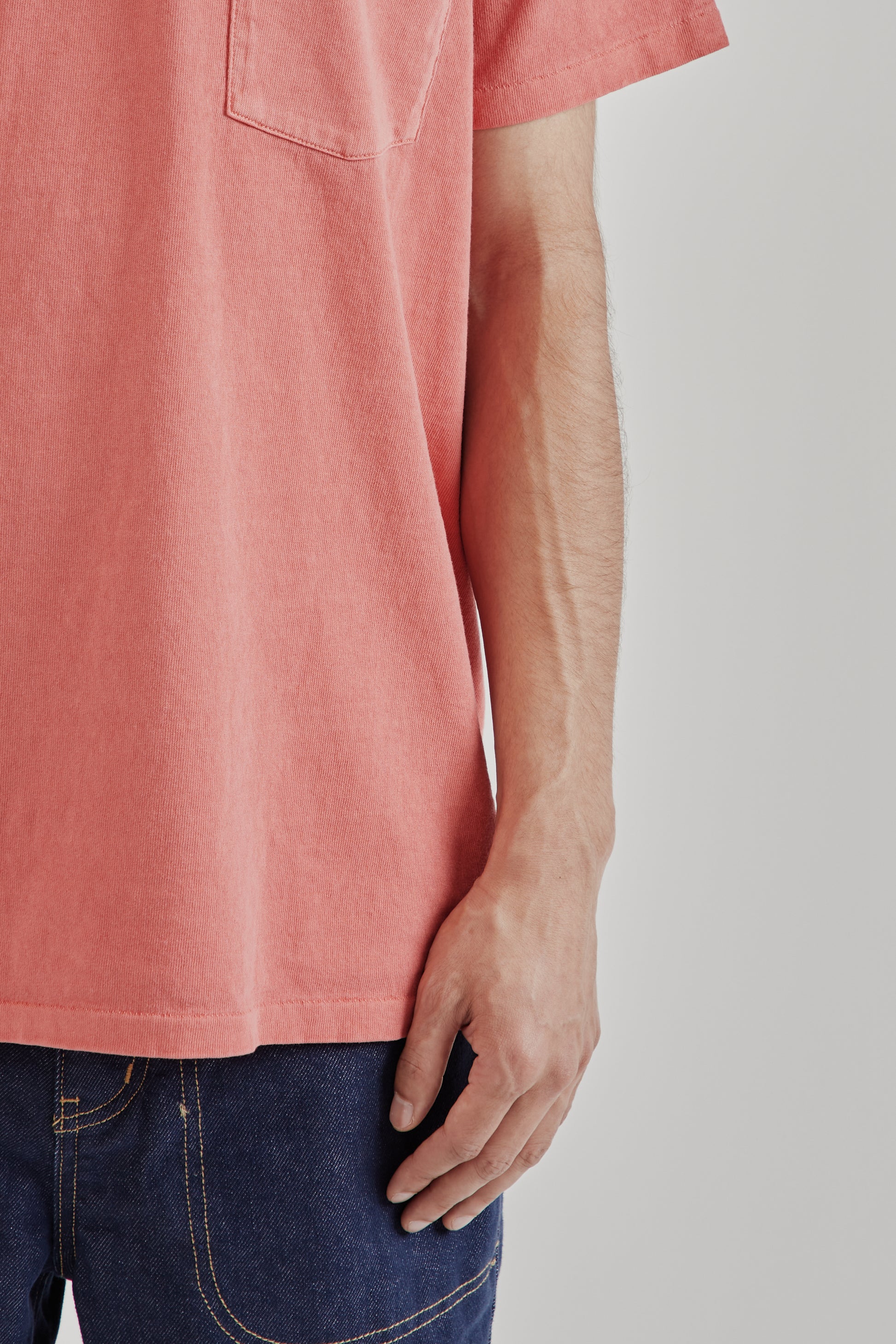 Velva Sheen SS25 Pigment Dyed Pocket Tee Phoenix Red 8