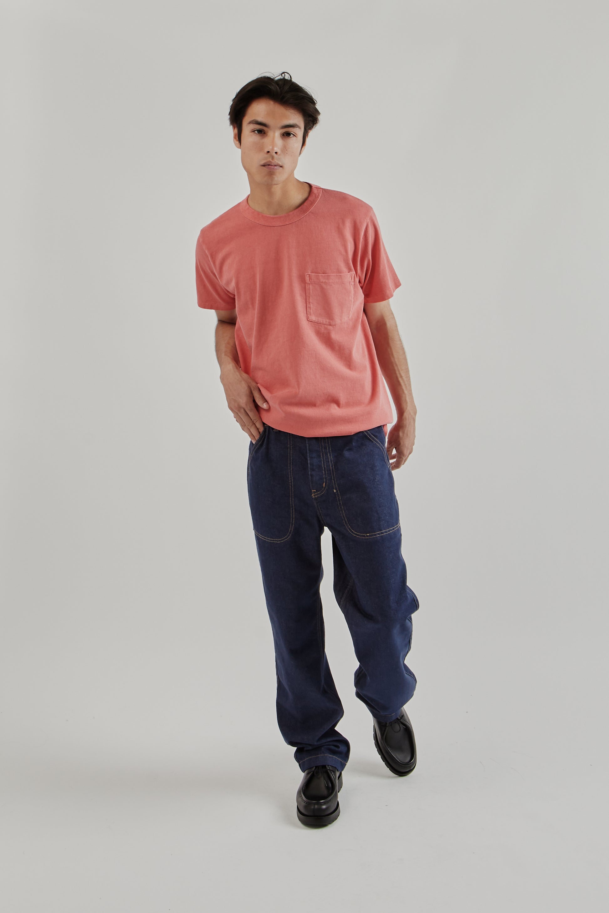 Velva Sheen SS25 Pigment Dyed Pocket Tee Phoenix Red 9