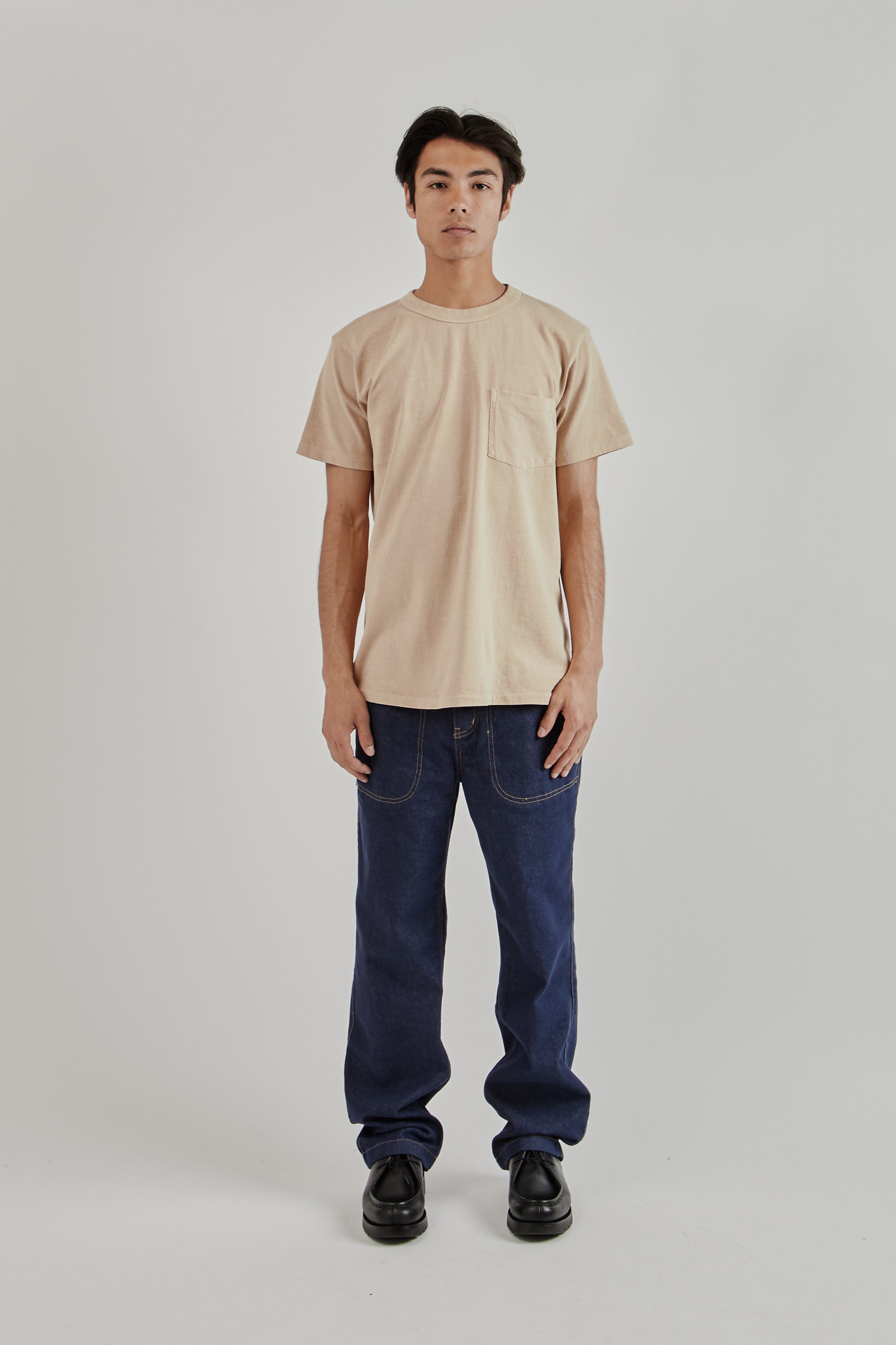 Velva Sheen SS25 Pigment Dyed Pocket Tee Smokey Beige 1