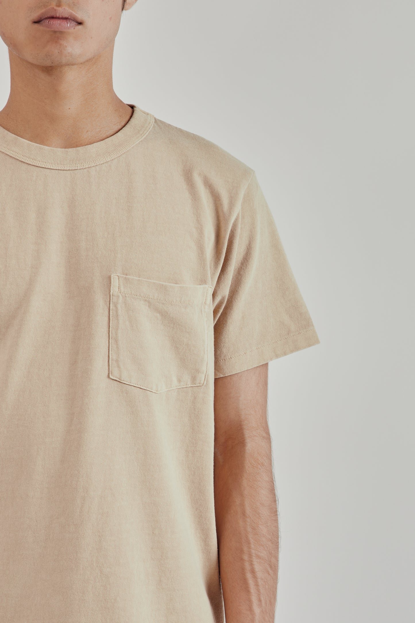 Velva Sheen SS25 Pigment Dyed Pocket Tee Smokey Beige 8