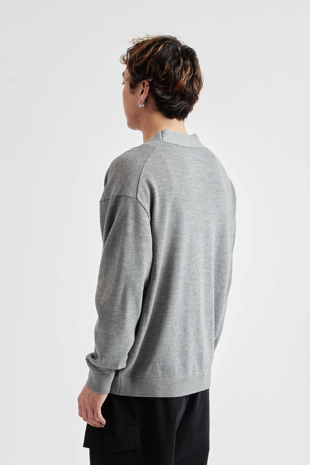 Wool Washi Oversized Cardigan - Gray