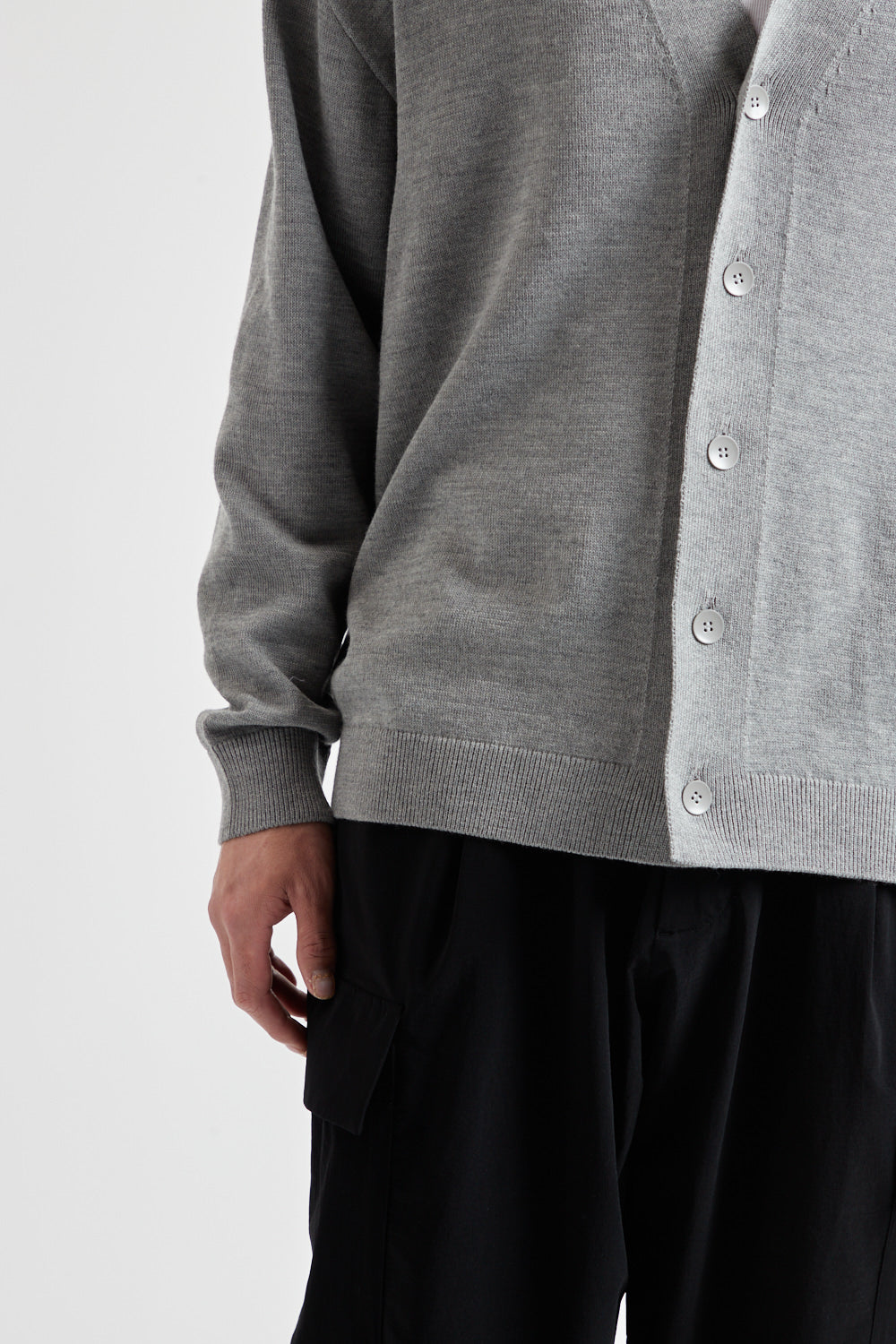 Wool Washi Oversized Cardigan - Gray
