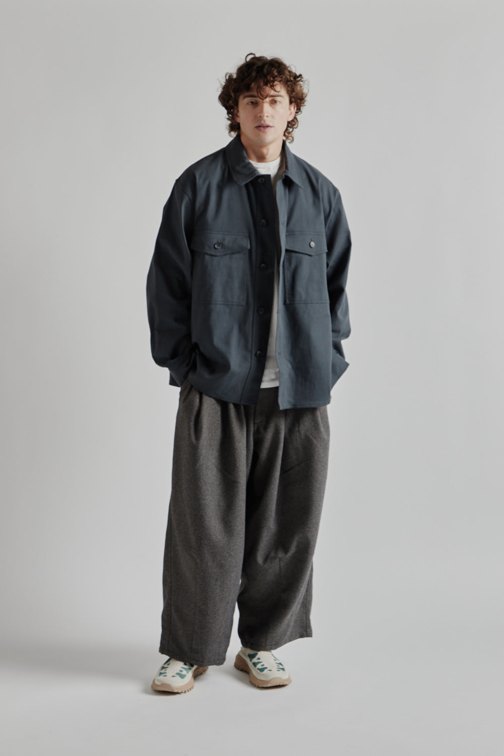 Is-ness Kersey Shirt Jacket in Charcoal