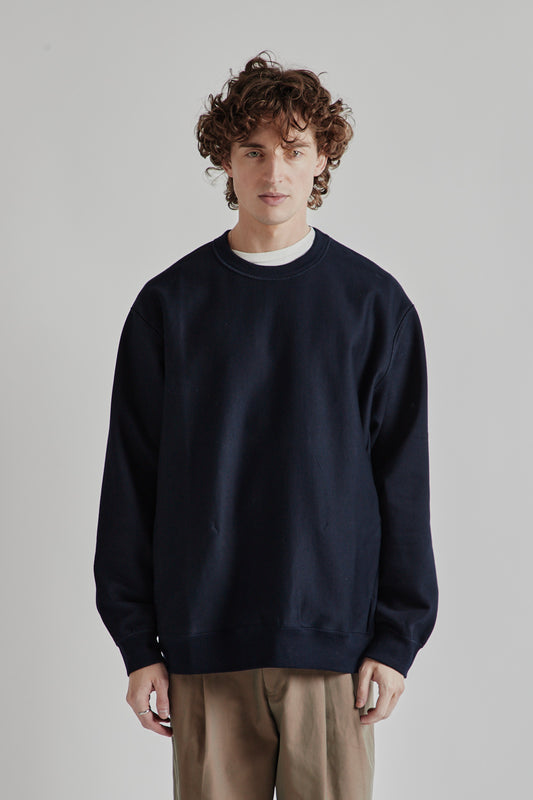 Mercerised Cotton Sweatshirt - Dark Navy