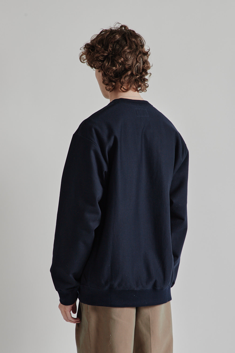 Mercerised Cotton Sweatshirt - Dark Navy