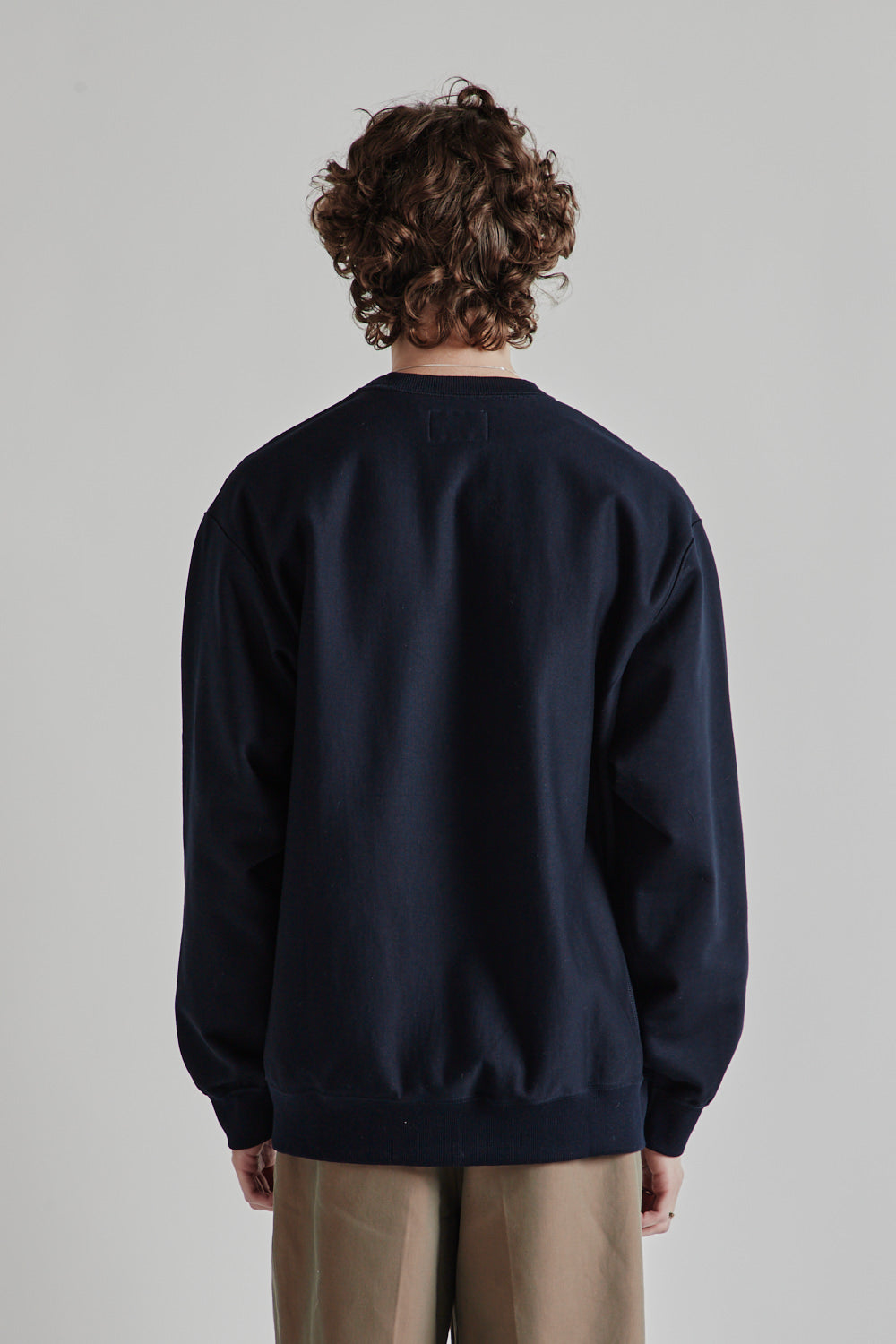 Mercerised Cotton Sweatshirt - Dark Navy