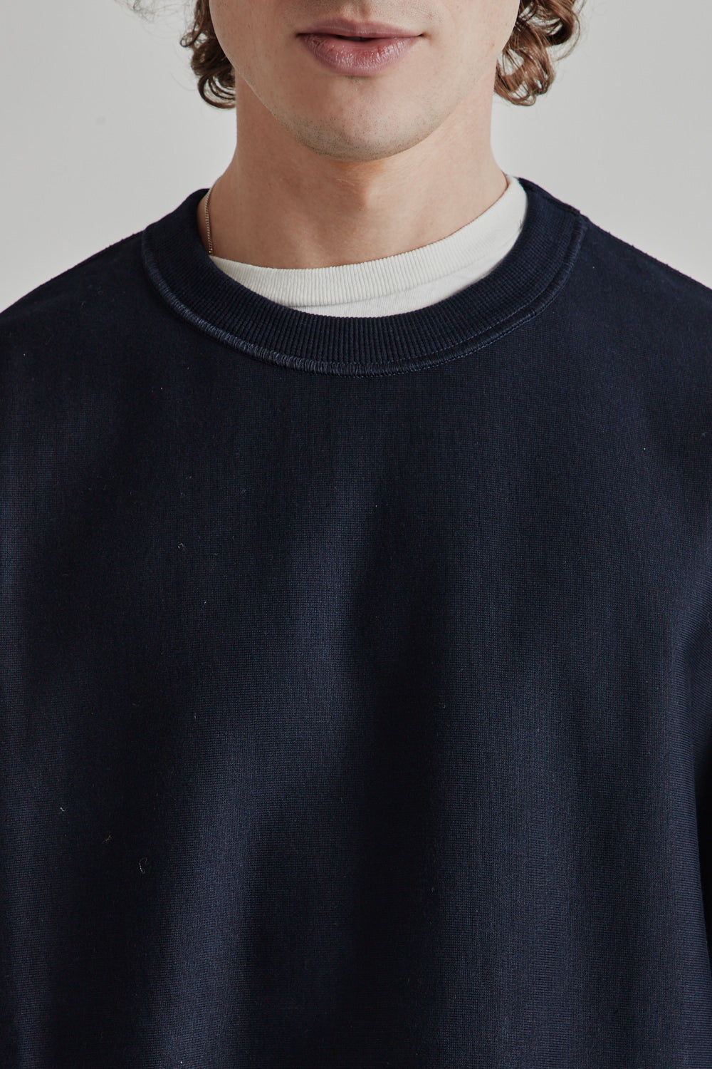 Mercerised Cotton Sweatshirt - Dark Navy