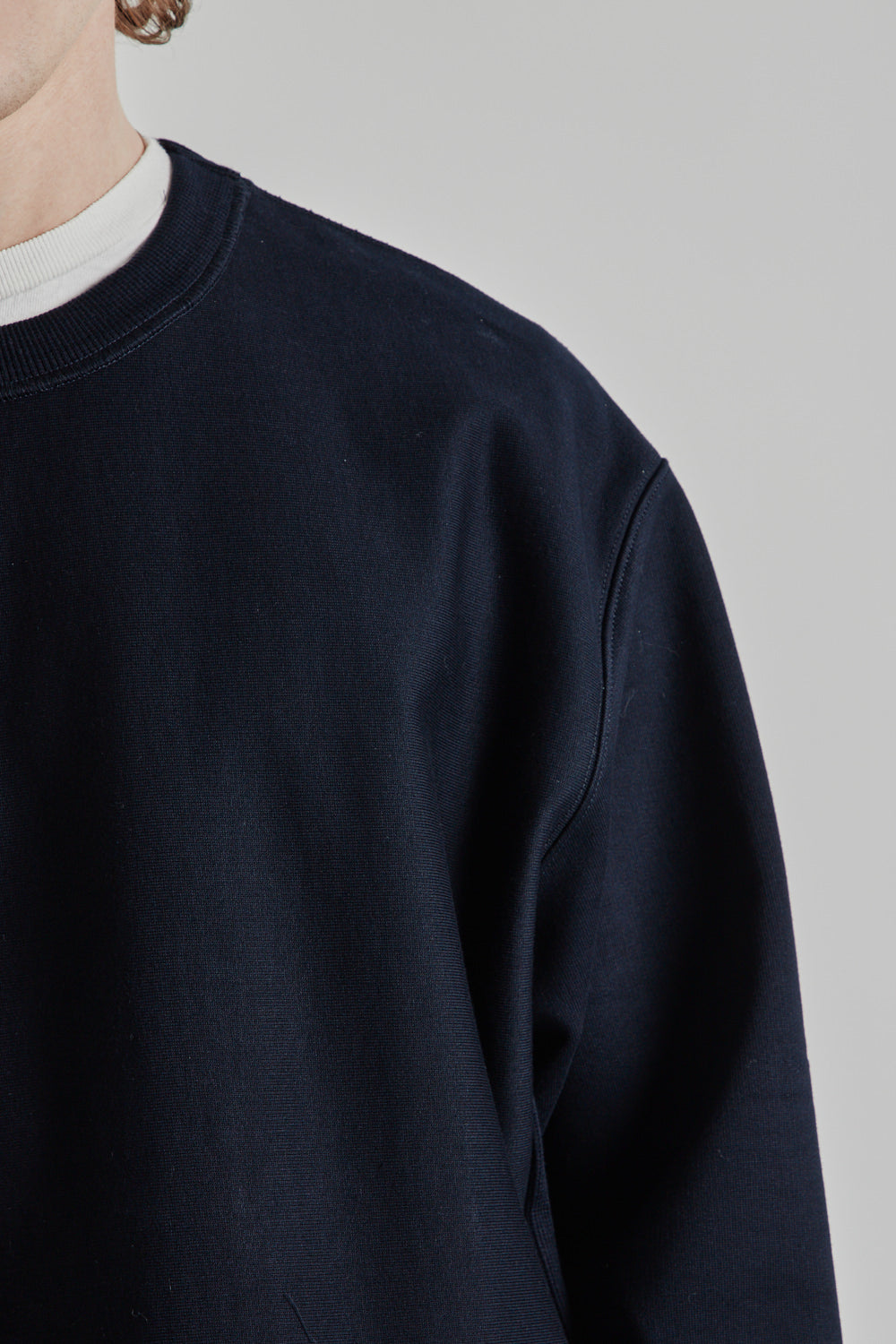 Mercerised Cotton Sweatshirt - Dark Navy