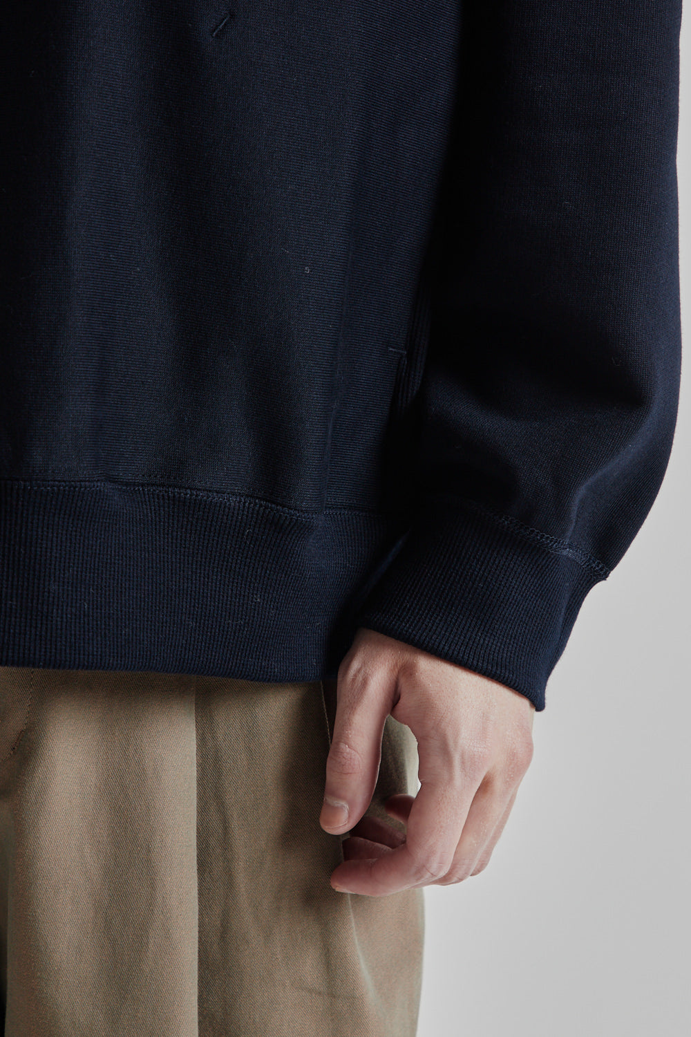 Mercerised Cotton Sweatshirt - Dark Navy