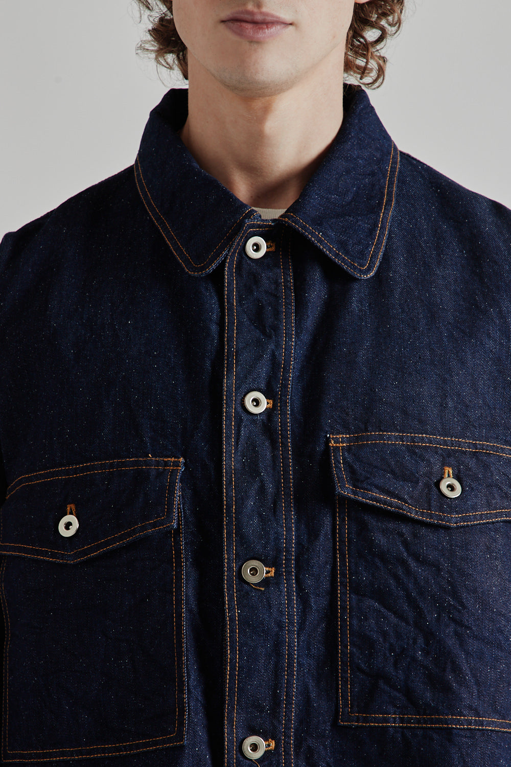 Is-Ness Silk Denim Shirt Jacket - Indigo
