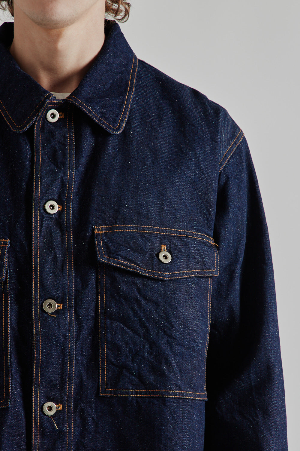 Is-Ness Silk Denim Shirt Jacket - Indigo
