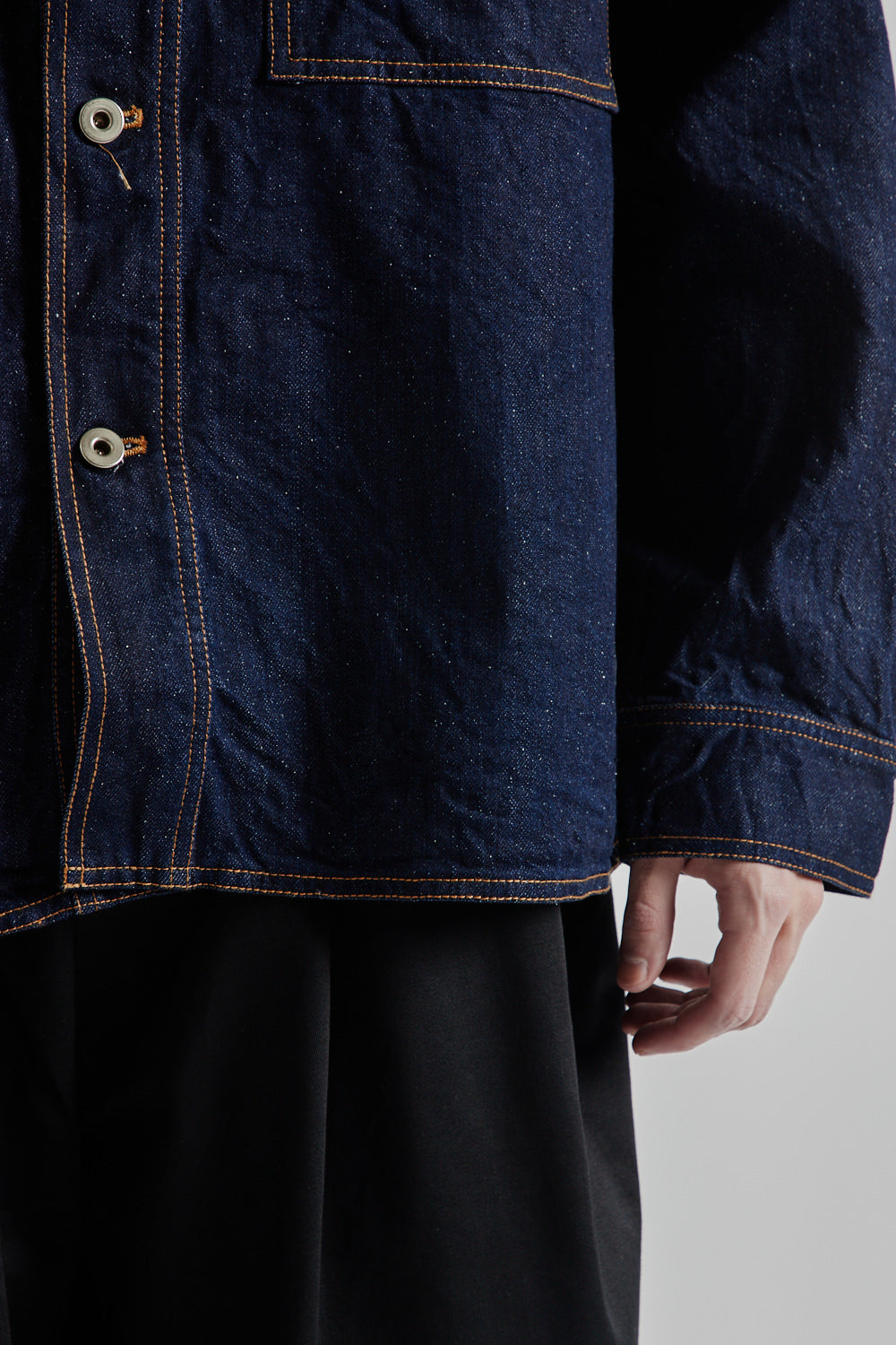 Is-Ness Silk Denim Shirt Jacket - Indigo
