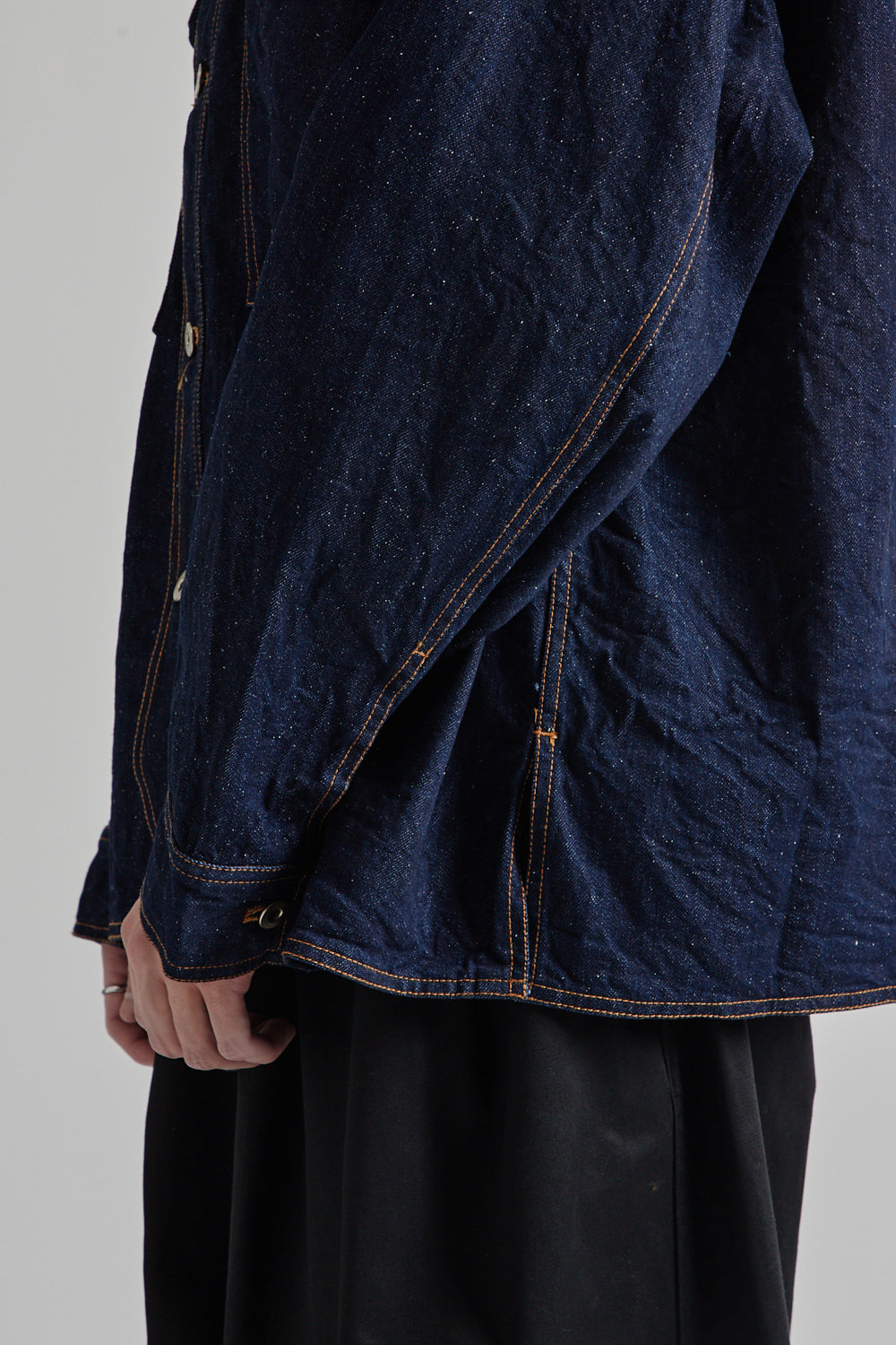 Is-Ness Silk Denim Shirt Jacket - Indigo
