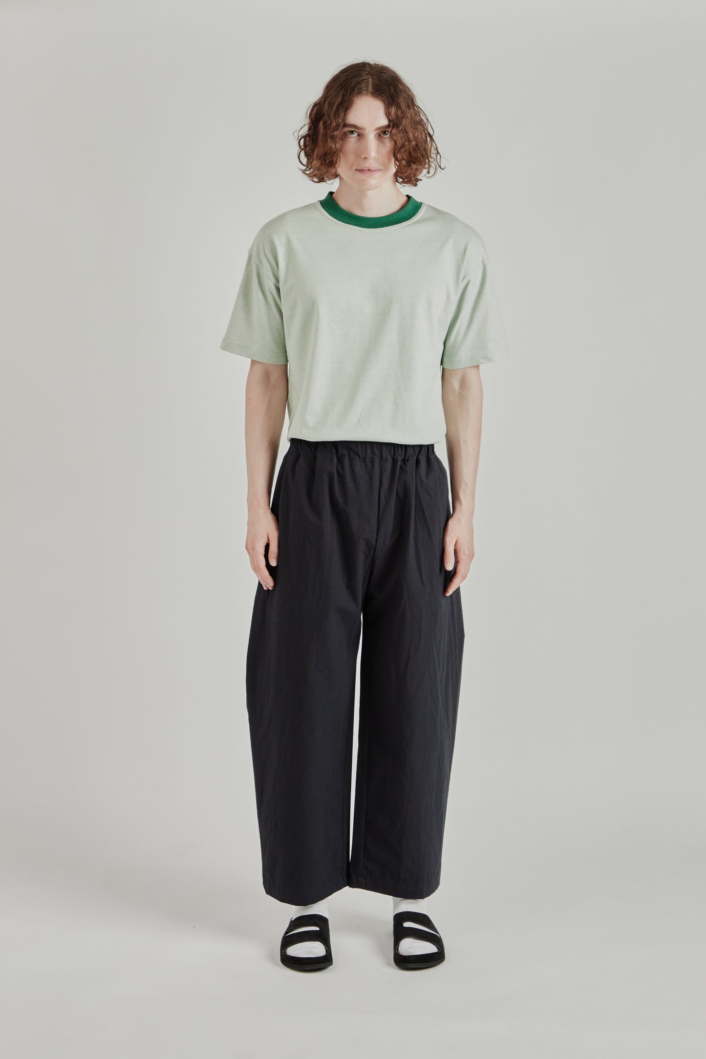 Studio Pant - Black Cotton Wool Typewriter
