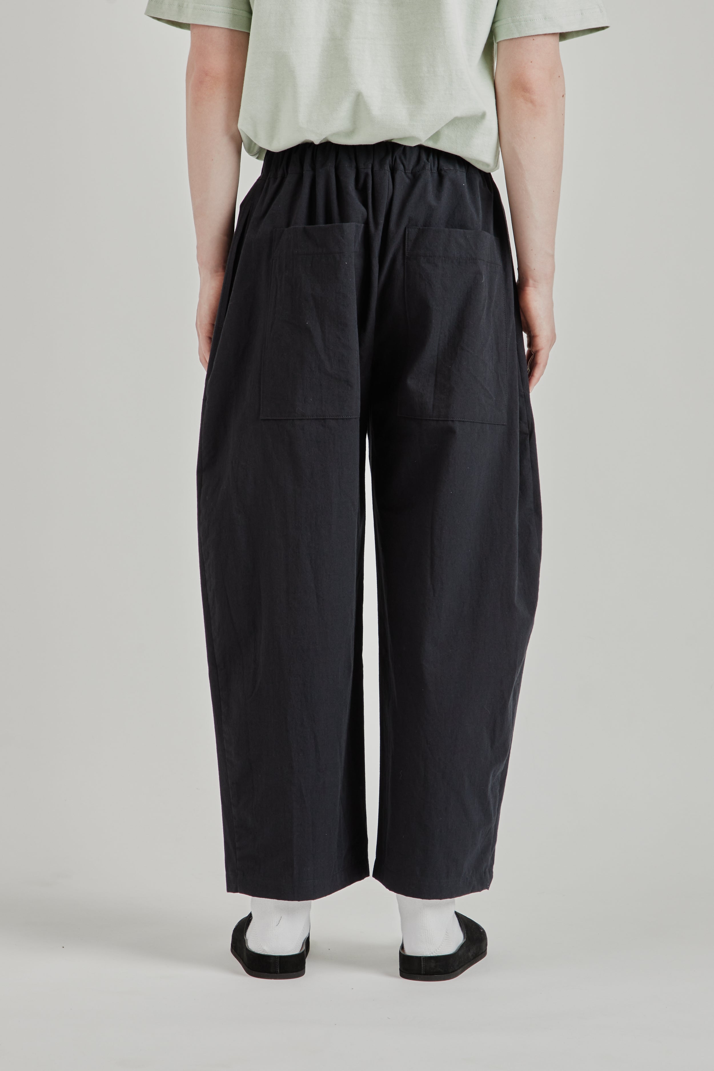 William Frederick Studio Pant - Black Cotton Wool Typewriter