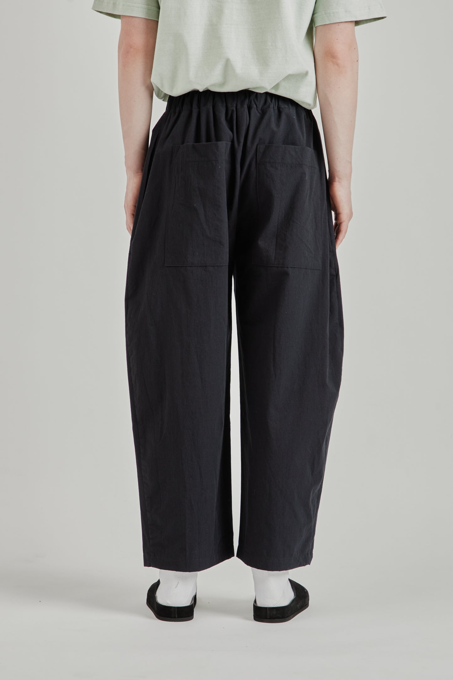 Studio Pant - Black Cotton Wool Typewriter