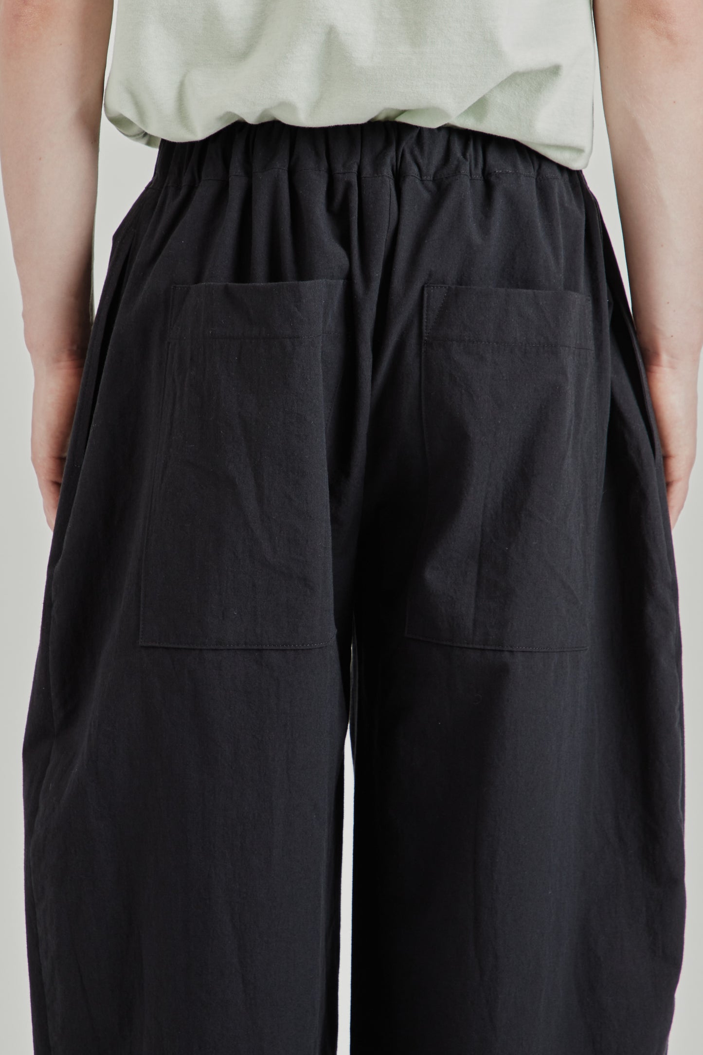 Studio Pant - Black Cotton Wool Typewriter