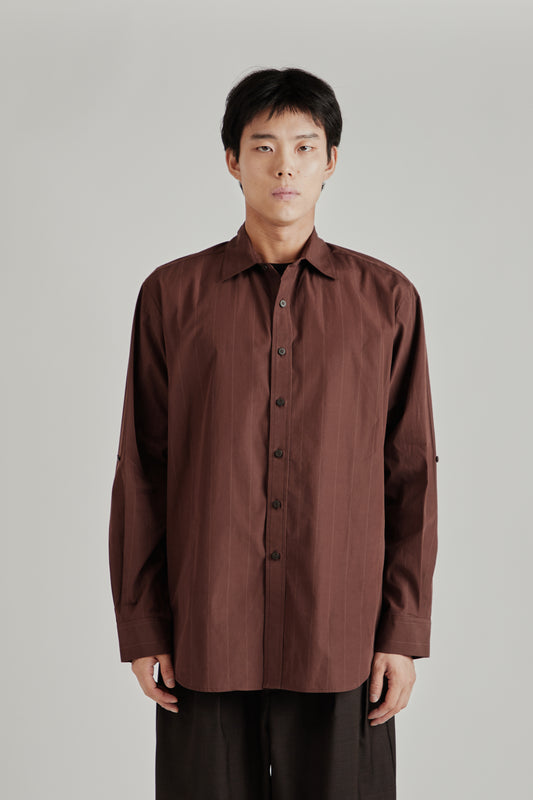 Nata Shirt - Oxblood Stripe