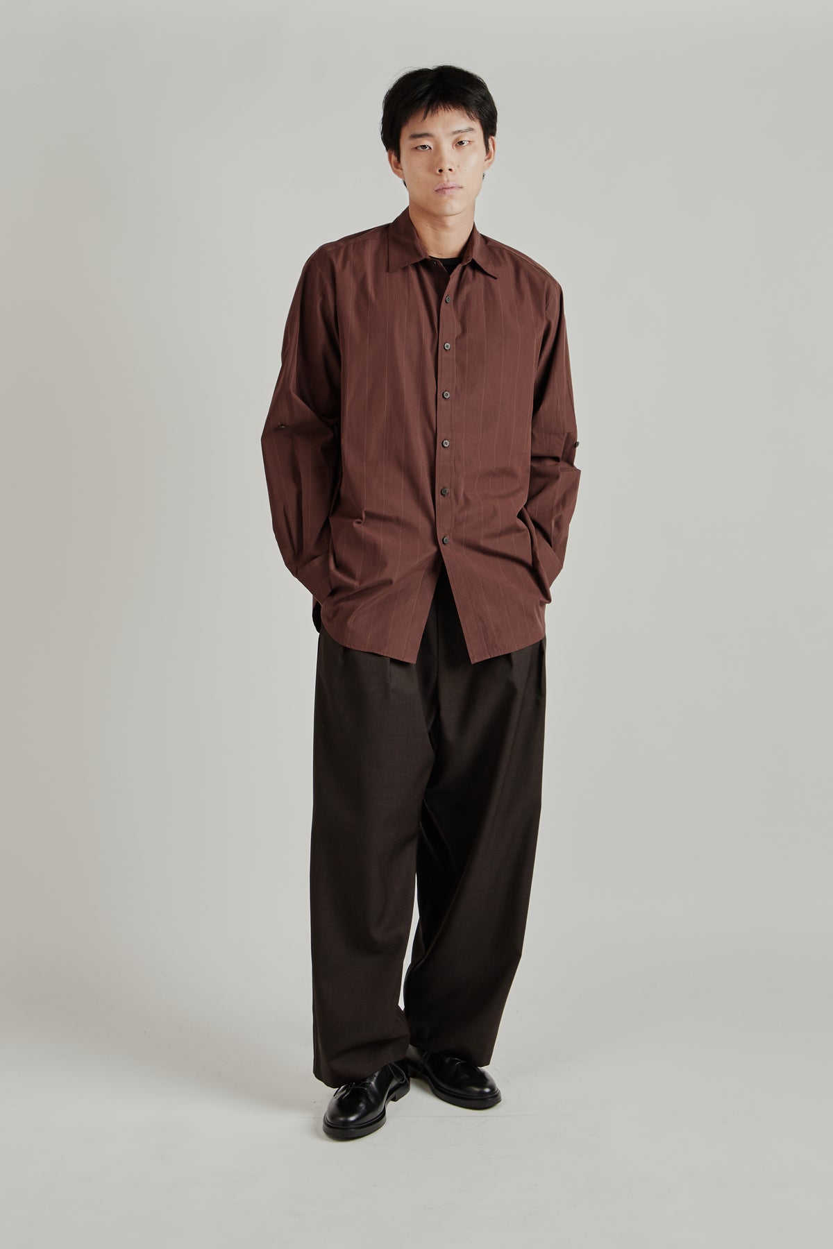 Nata Shirt - Oxblood Stripe
