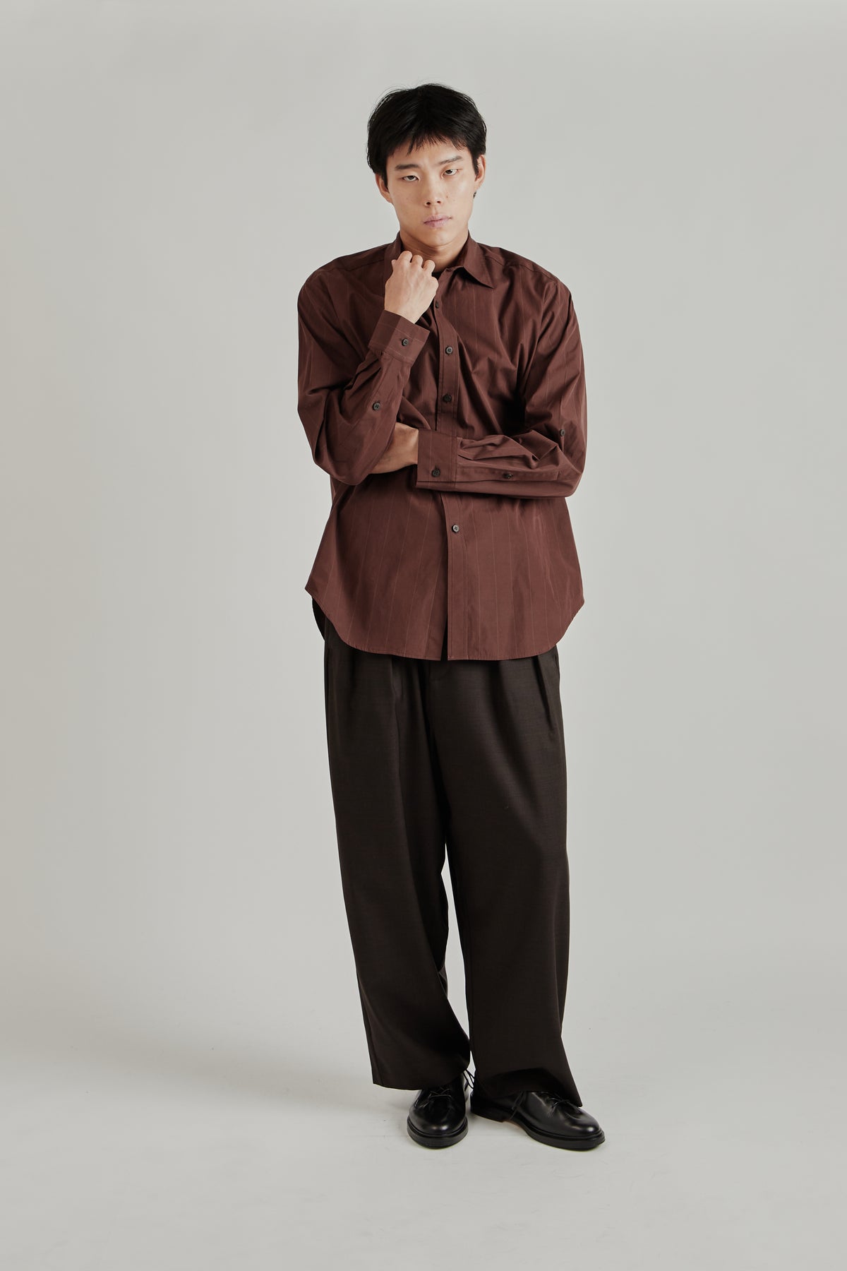 Nata Shirt - Oxblood Stripe