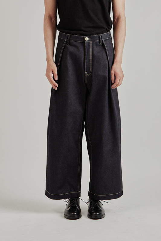 Single Pleat Jean - Indigo