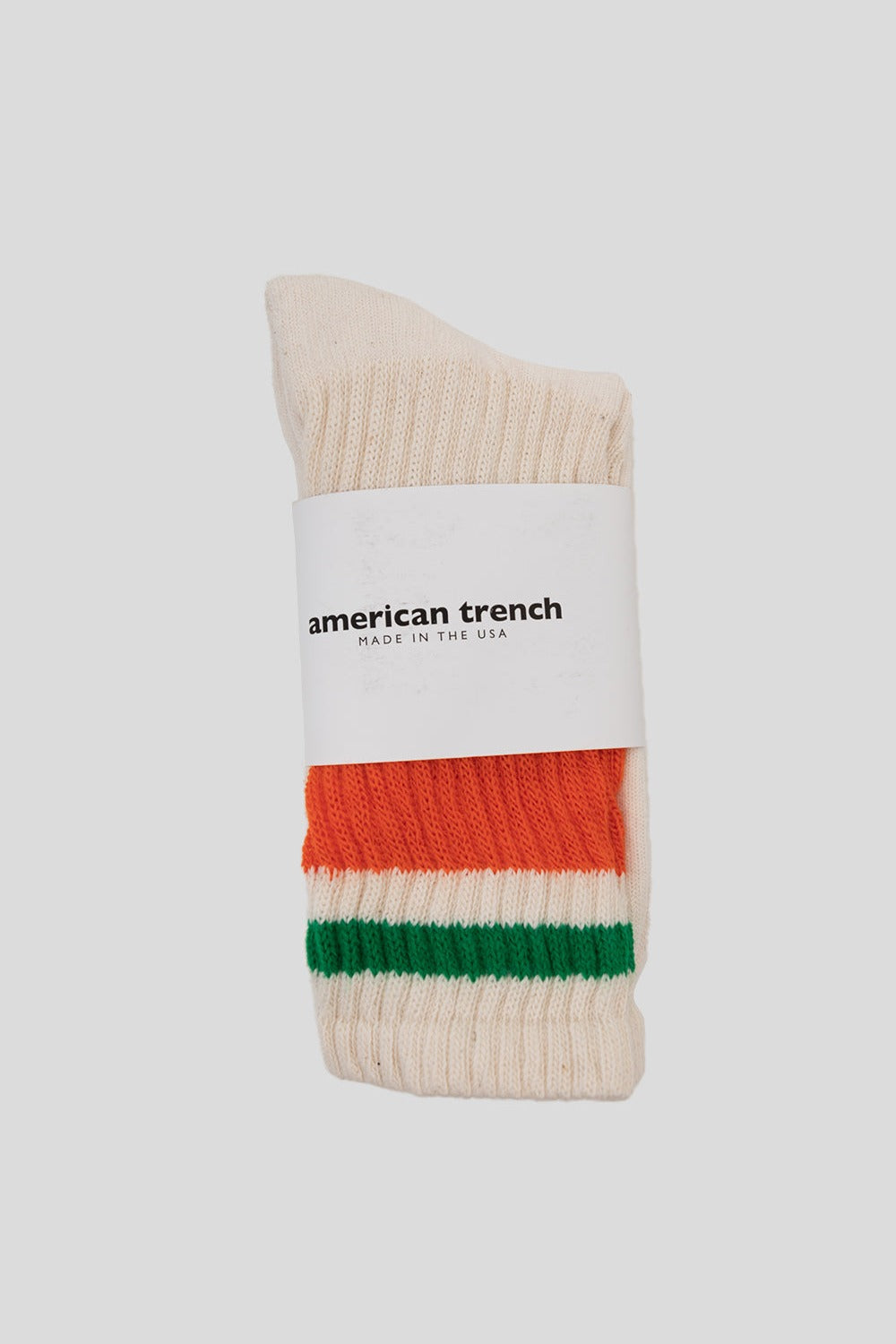 American Trench Retro Stripe Sock in Orange/Kelly