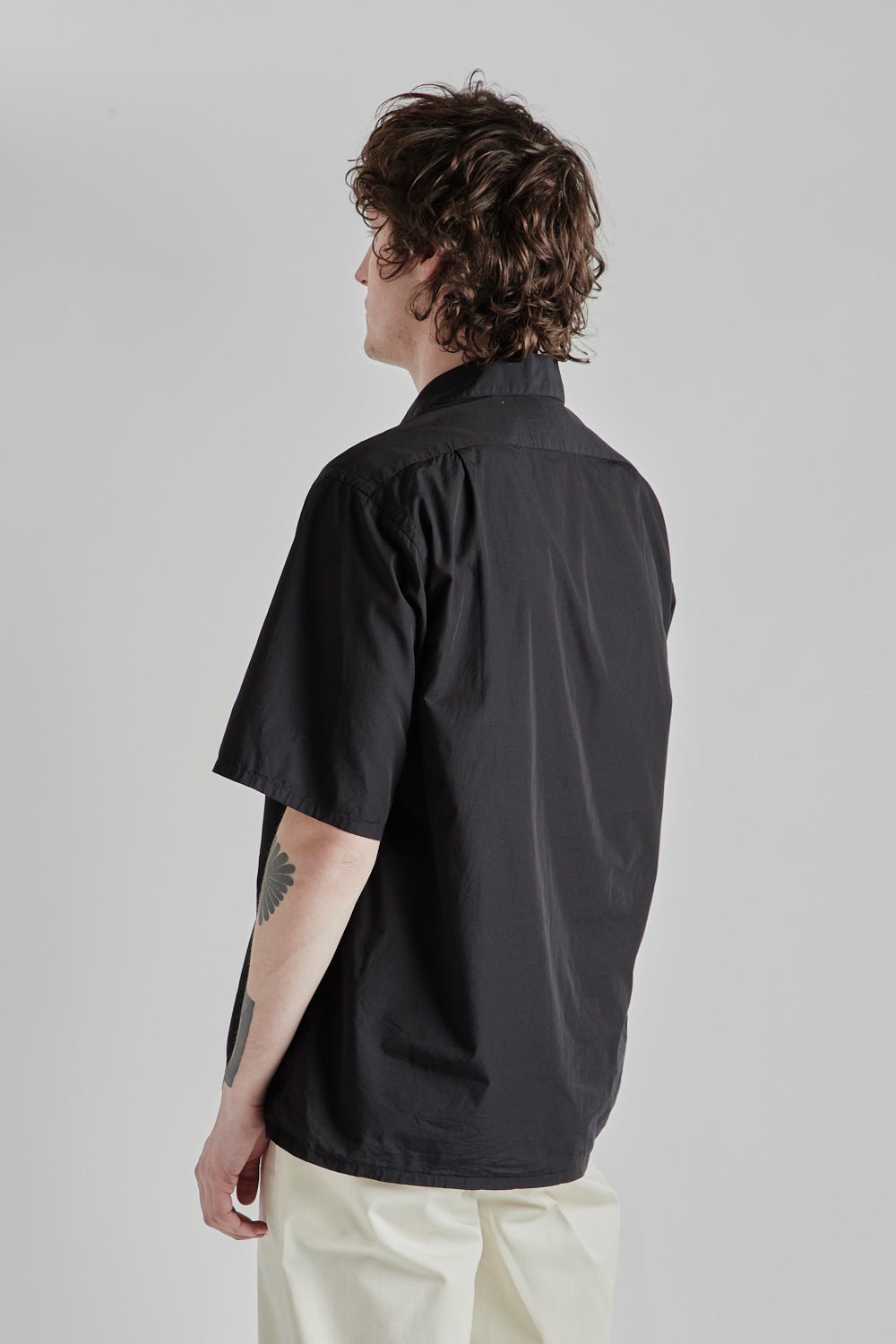 Blurhms Chambray Open Collar Shirt - Black | Wallace Mercantile Shop