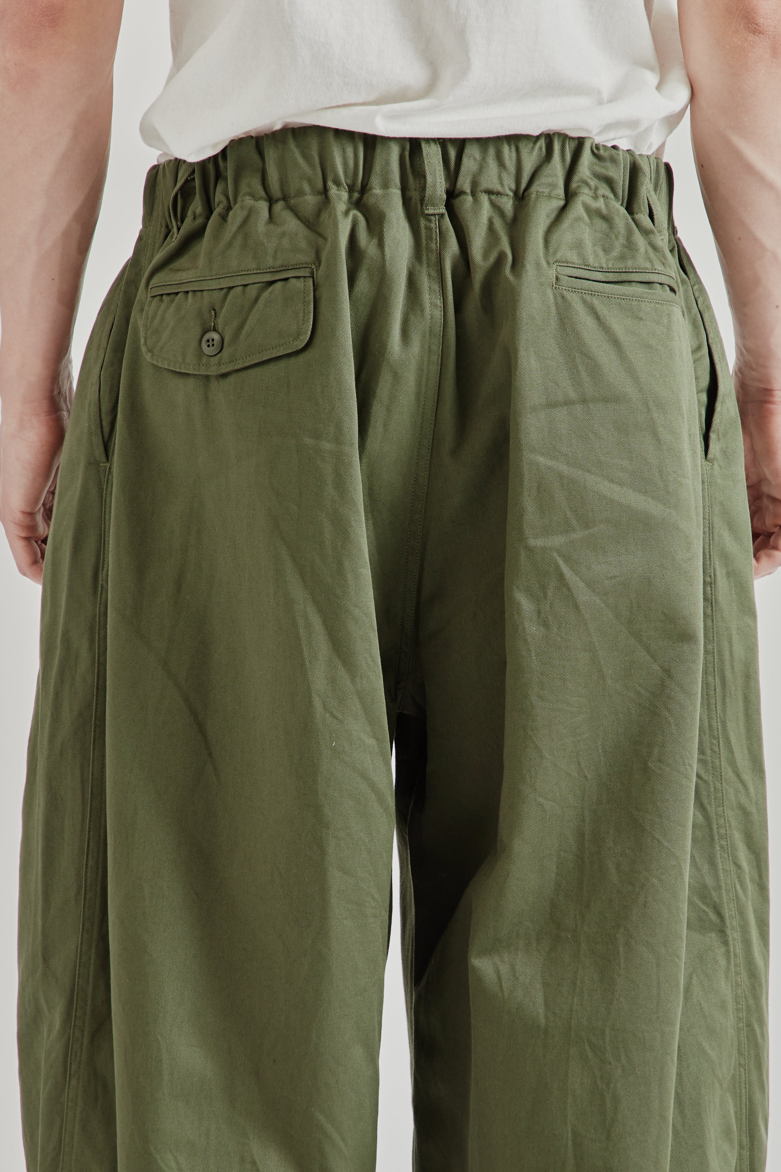 EMAM エマム 25SS 日本製 Cotton Twill Balloon Pants コットンツイルバルーンパンツ EM25SS-PT004 1 KHAKI ワイド バギー ジップフライ ボトムス【新古品】【中古】【EMAM】 EMAM エマム 25SS 日本製 Cotton Twill Balloon Pants コットンツイル
