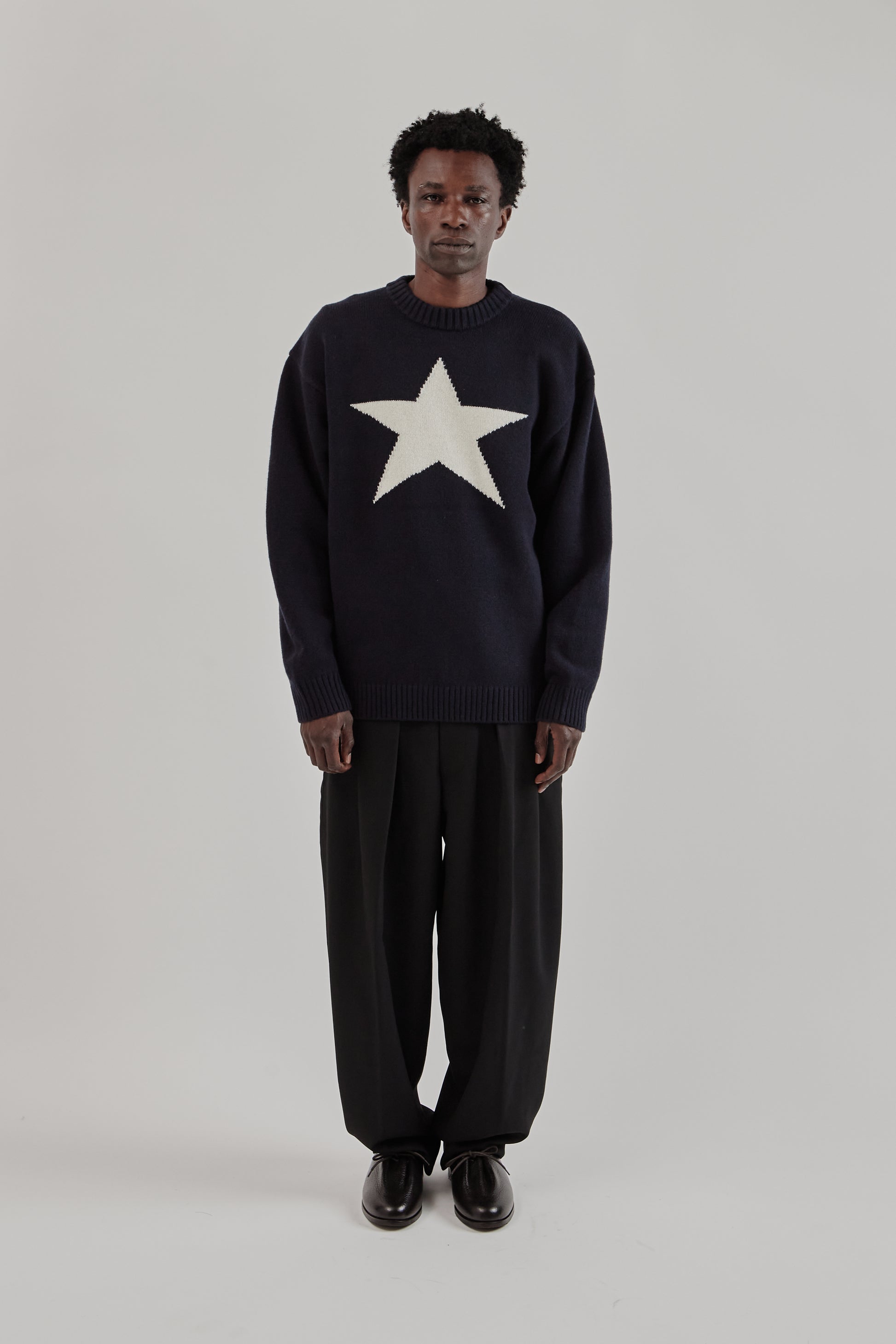 is-ness FW25 Doron Ventalation Knit Navy