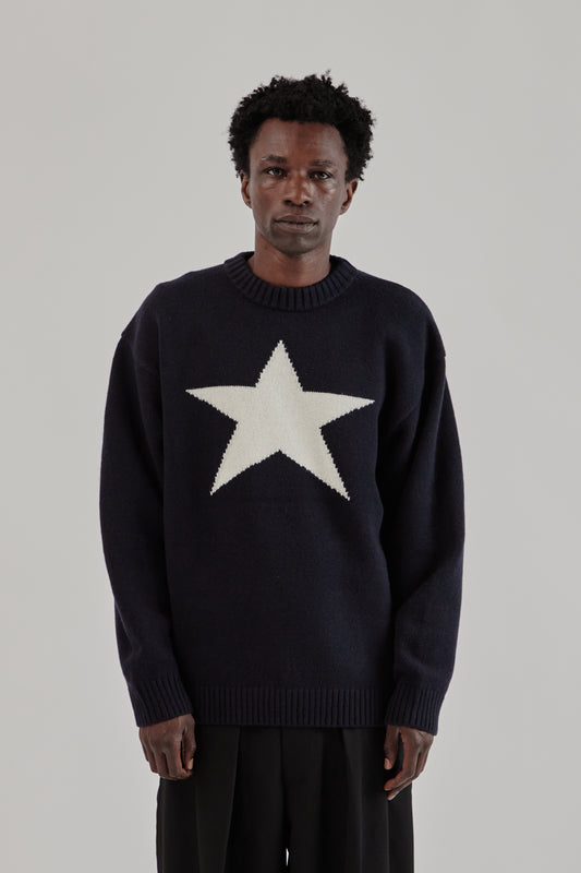 is-ness FW25 Doron Ventalation Knit Navy21 2141fd21-30ba-477a-96c3-6528cc5ef6e5