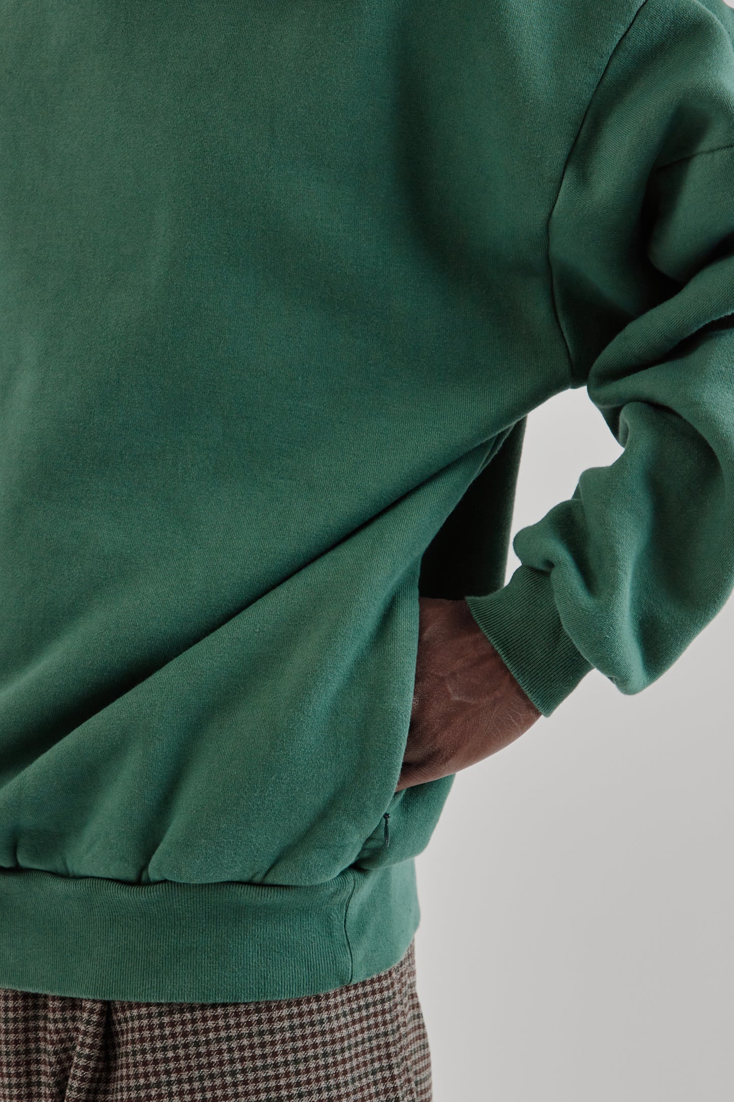 is-ness FW25 Pigment Dyed Crewneck Sweatshirt Green17