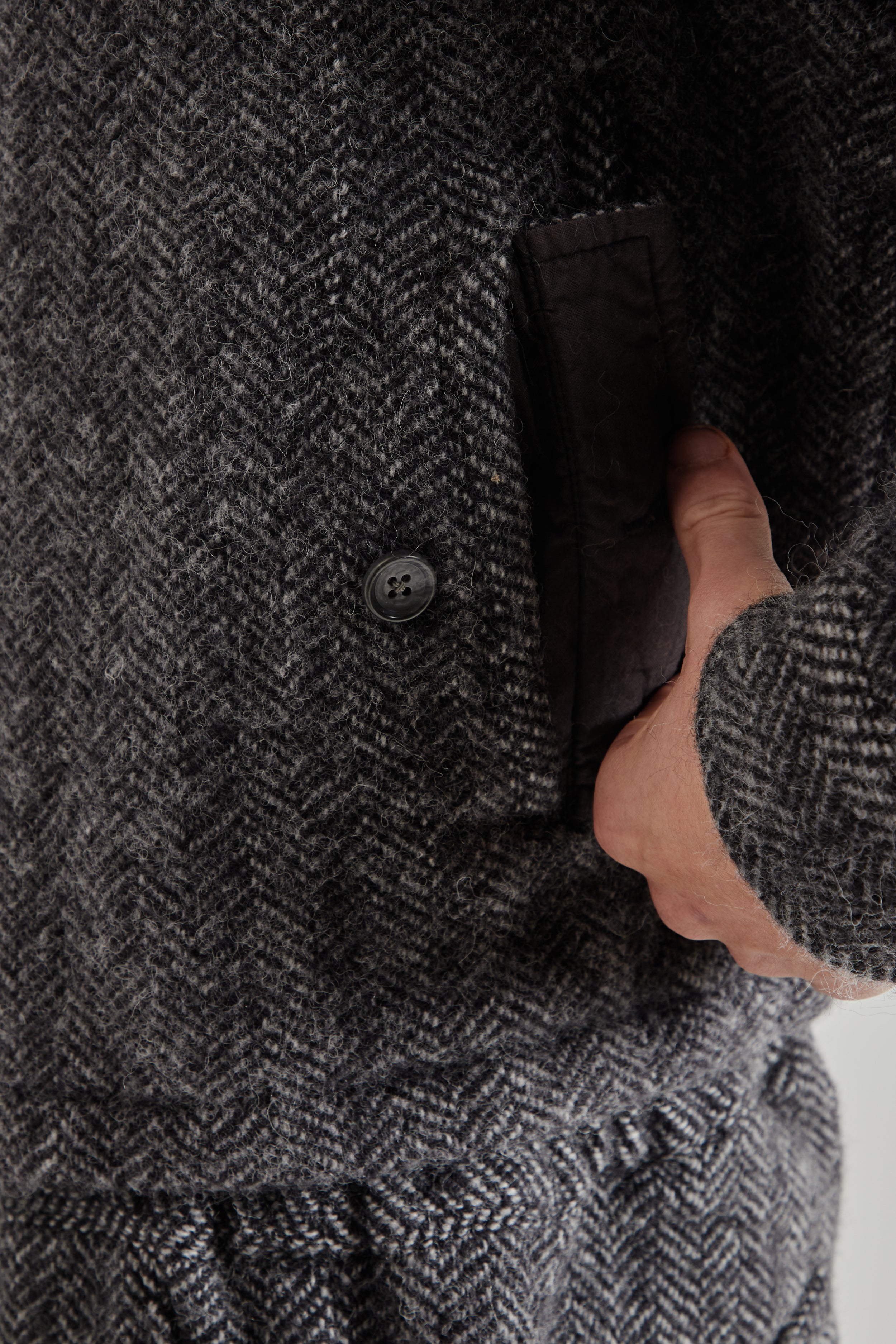 is-ness Wool Zip Blouson - Herringbone | Wallace Mercantile Shop
