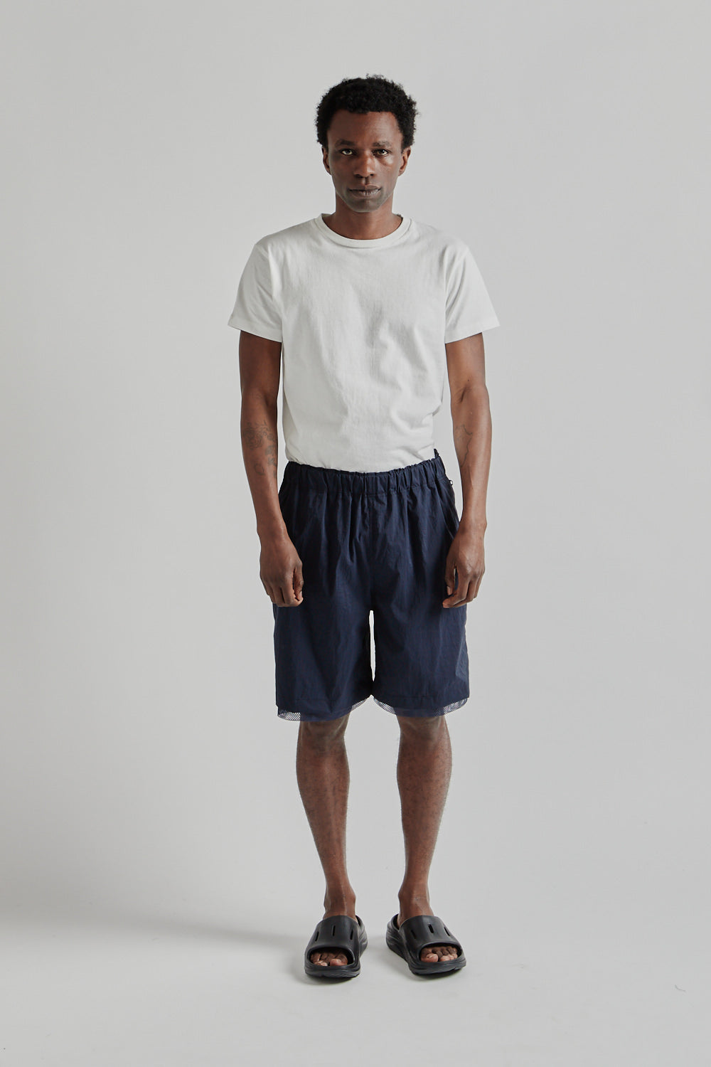 is-ness SS25 Technical Ventilation Shorts Navy 1