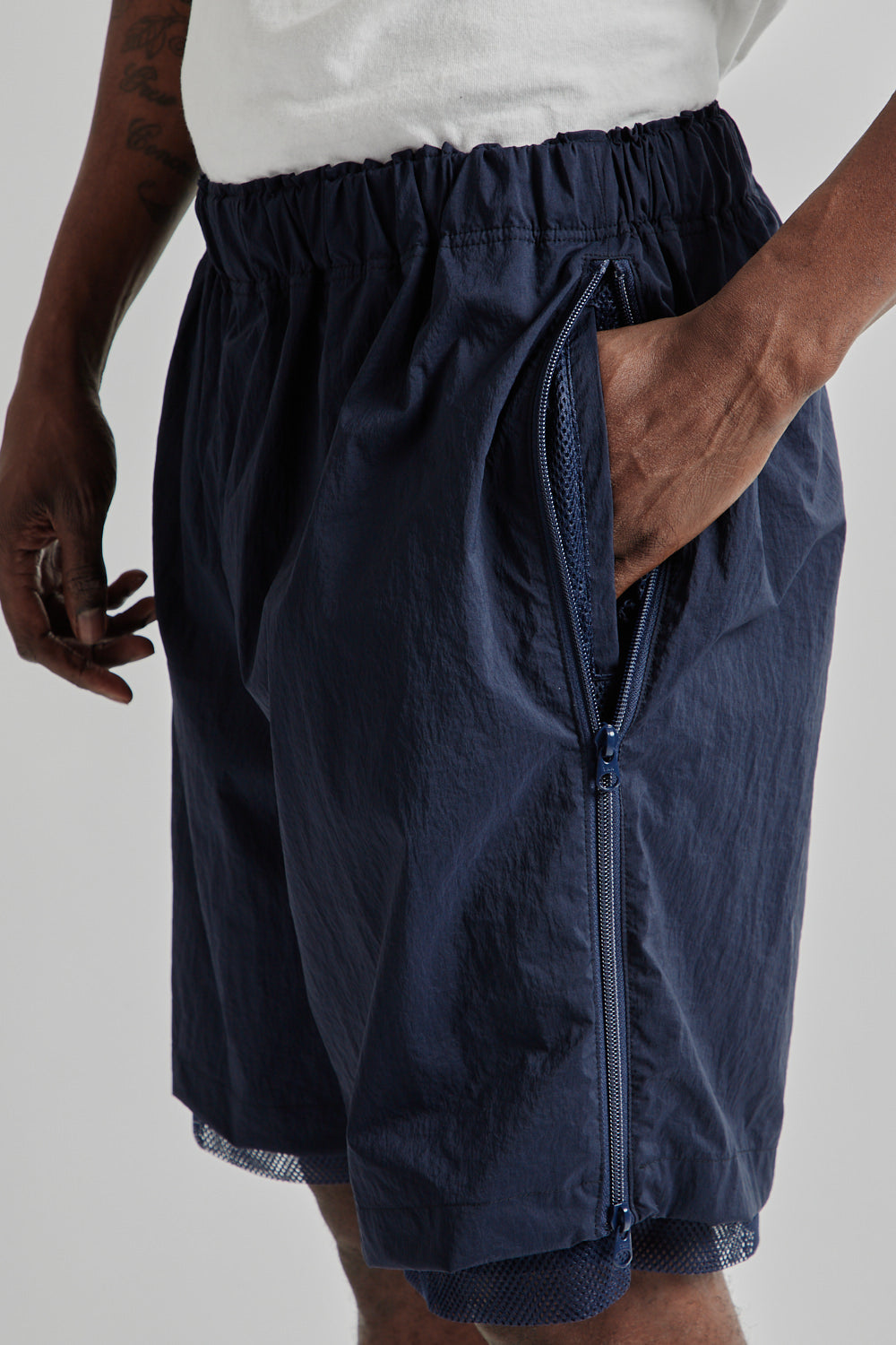 is-ness SS25 Technical Ventilation Shorts Navy 5