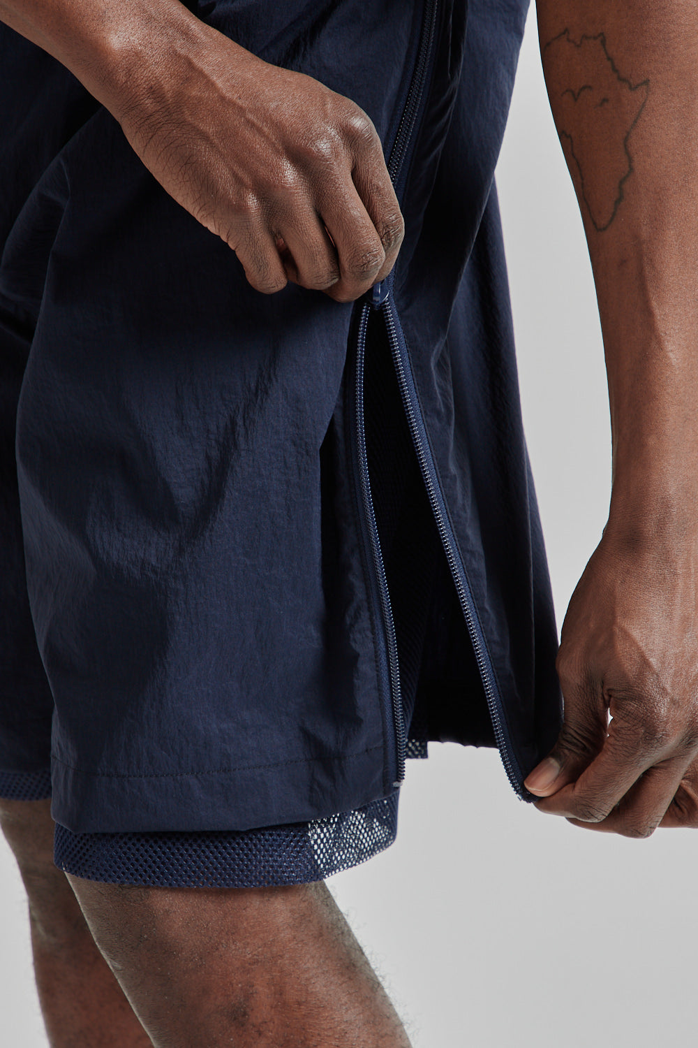 is-ness SS25 Technical Ventilation Shorts Navy 6