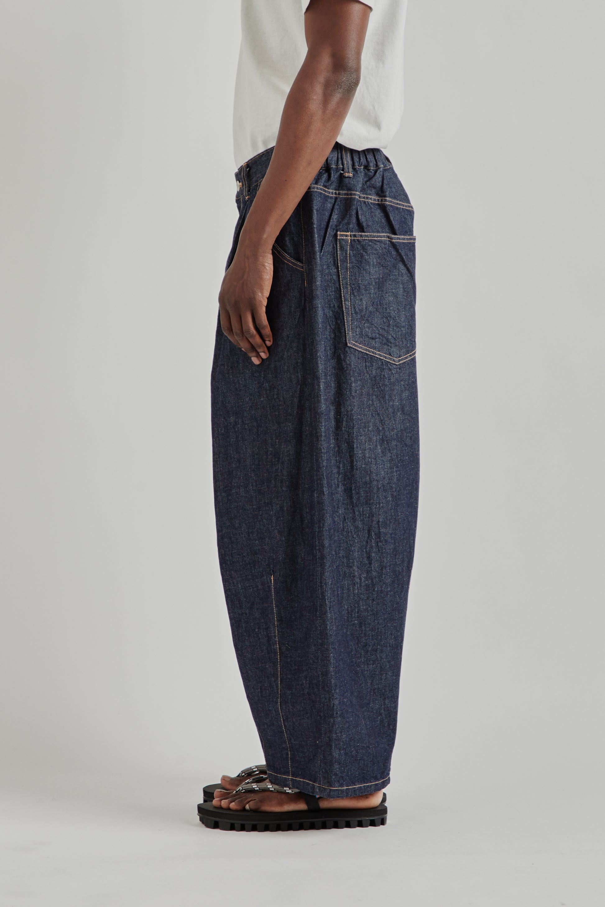 is-ness SS26 5-Pocket Balloon Pants Indigo One Wash1025