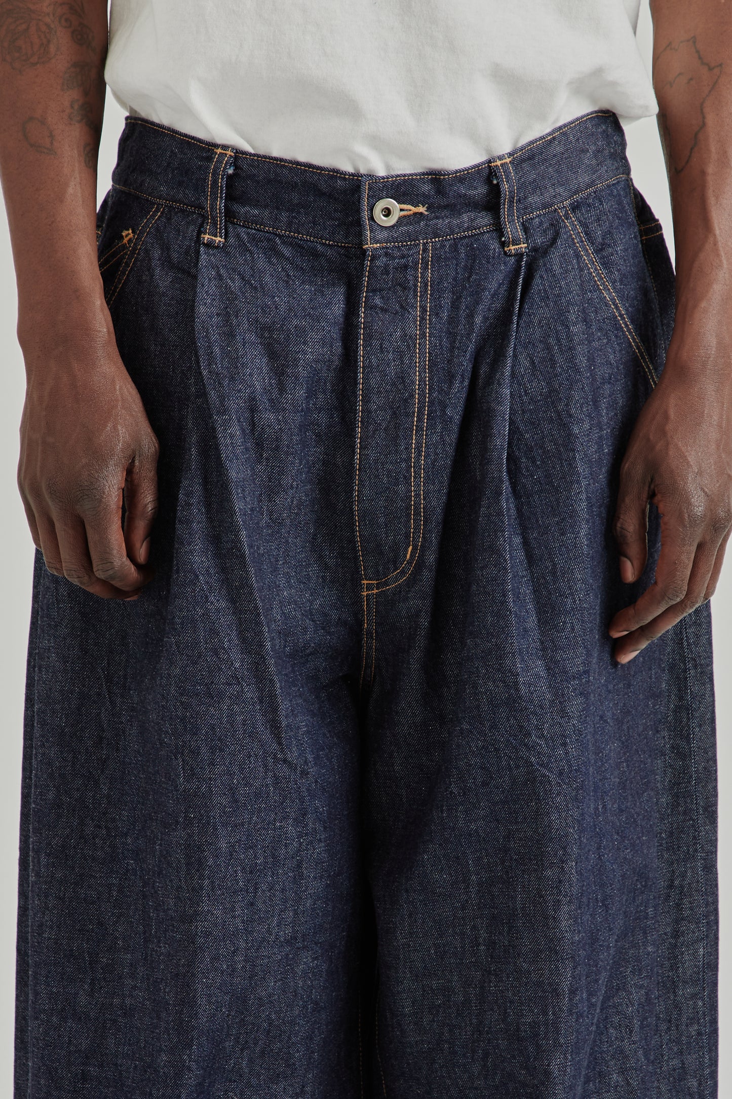 is-ness SS26 5-Pocket Balloon Pants Indigo One Wash1034