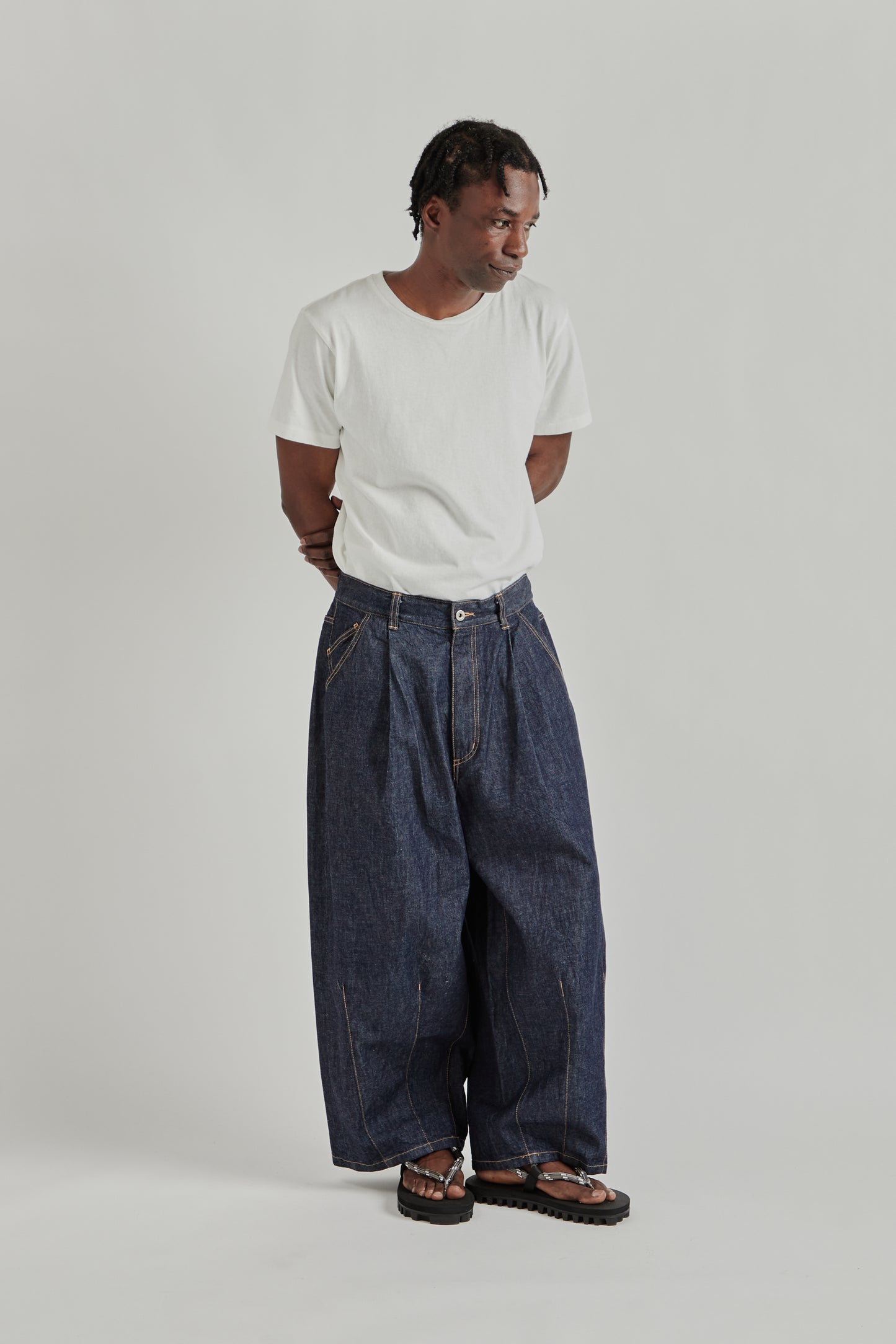 is-ness SS26 5-Pocket Balloon Pants Indigo One Wash1041